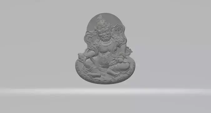 Sitting Lotus Yellow God of Wealth Pendant