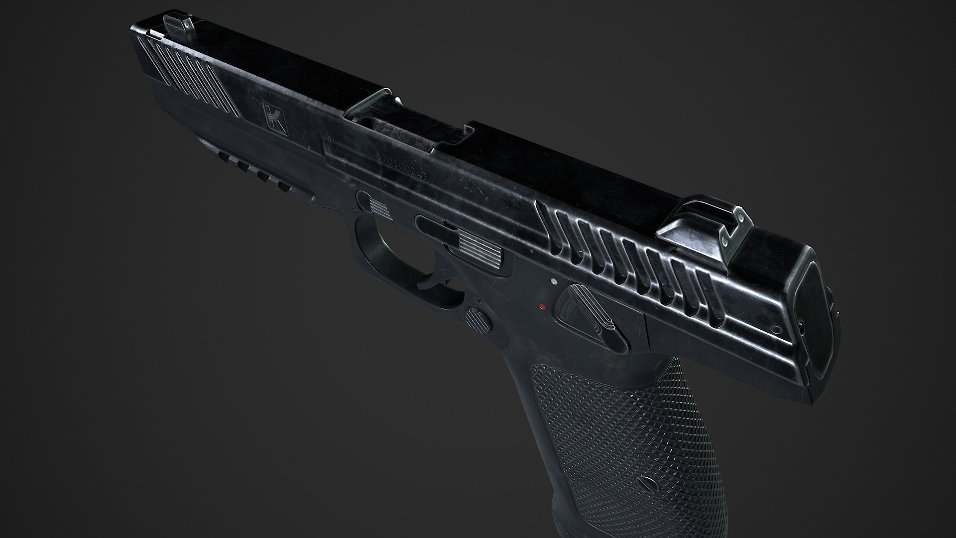 Lebedev pistol  PL-14  Low-poly 3D model_7