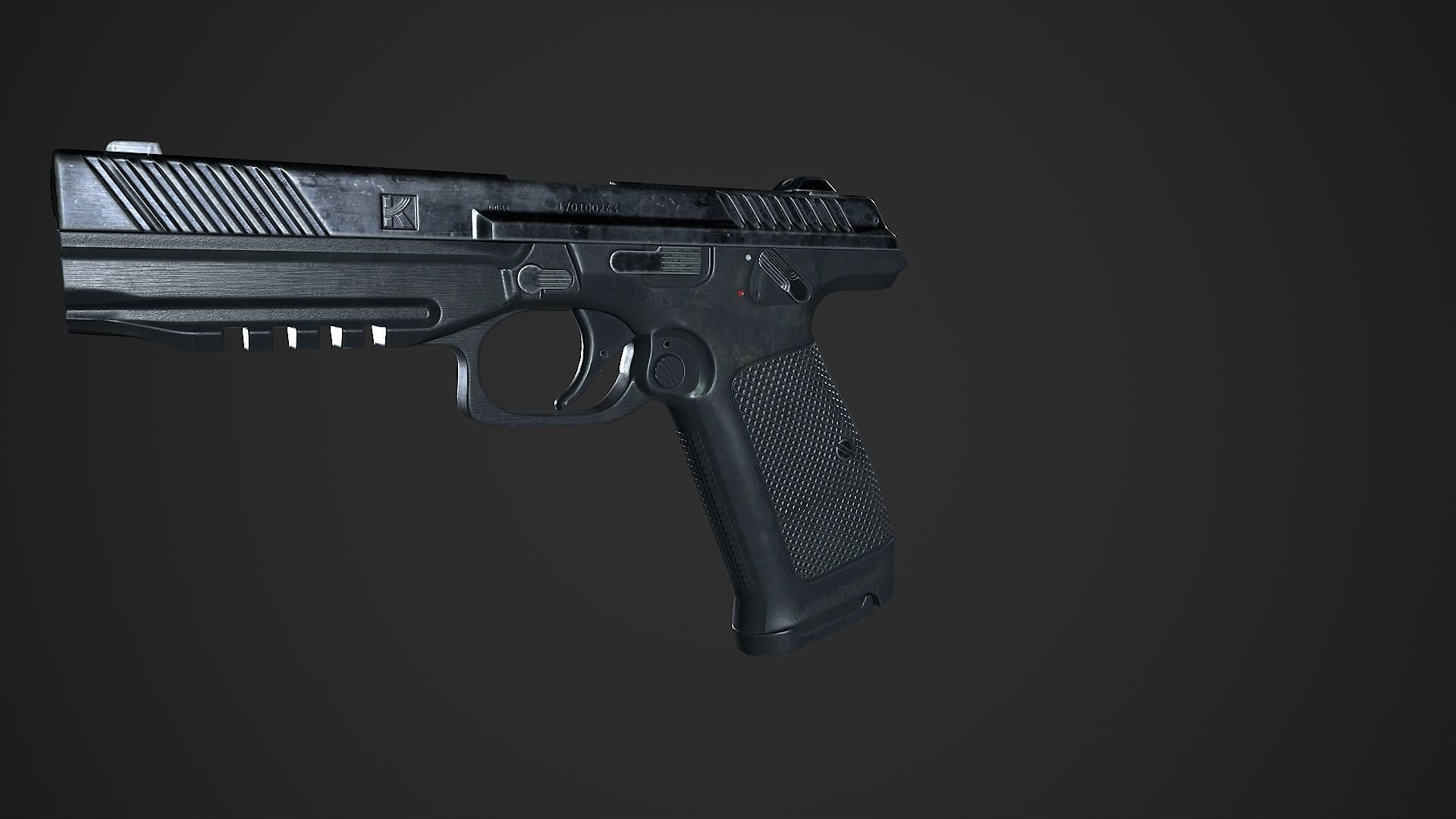 Lebedev pistol  PL-14  Low-poly 3D model_30