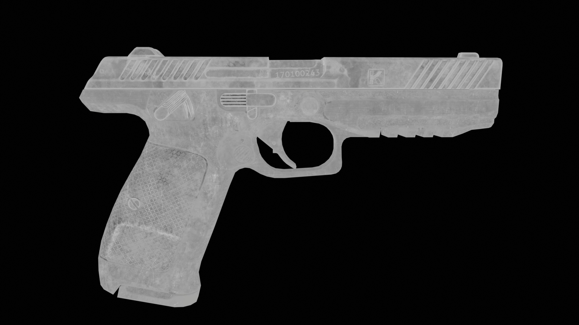 Lebedev pistol  PL-14  Low-poly 3D model_32