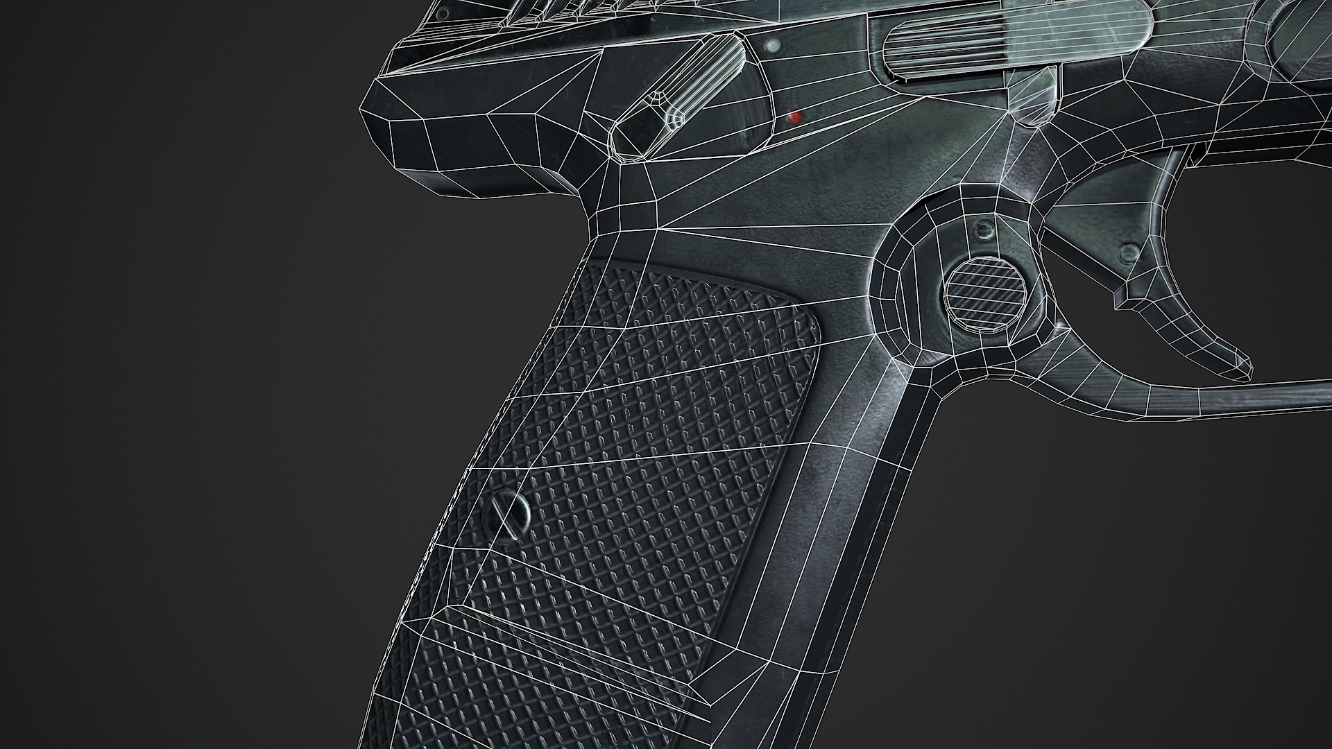 Lebedev pistol  PL-14  Low-poly 3D model_26