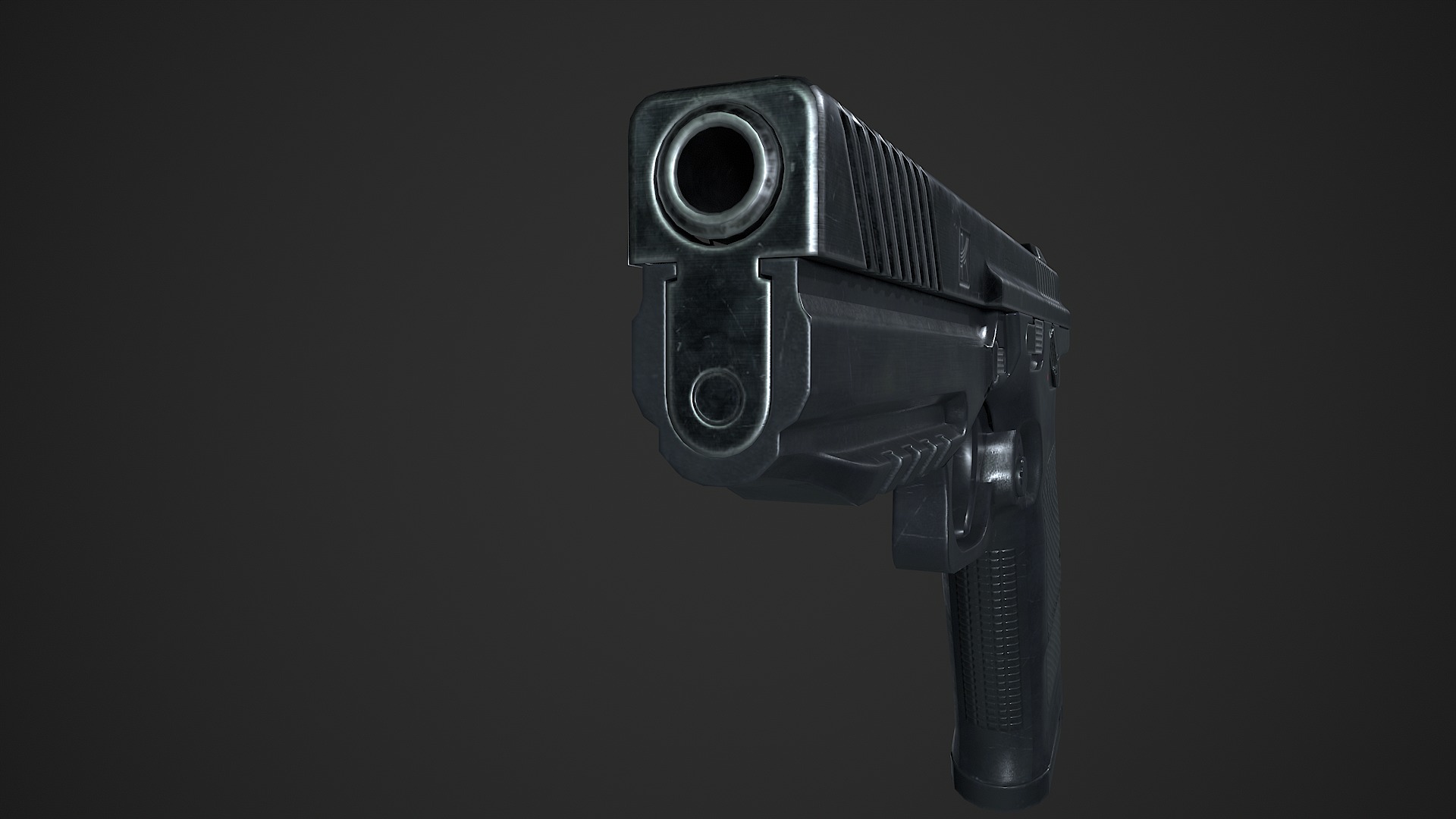 Lebedev pistol  PL-14  Low-poly 3D model_14