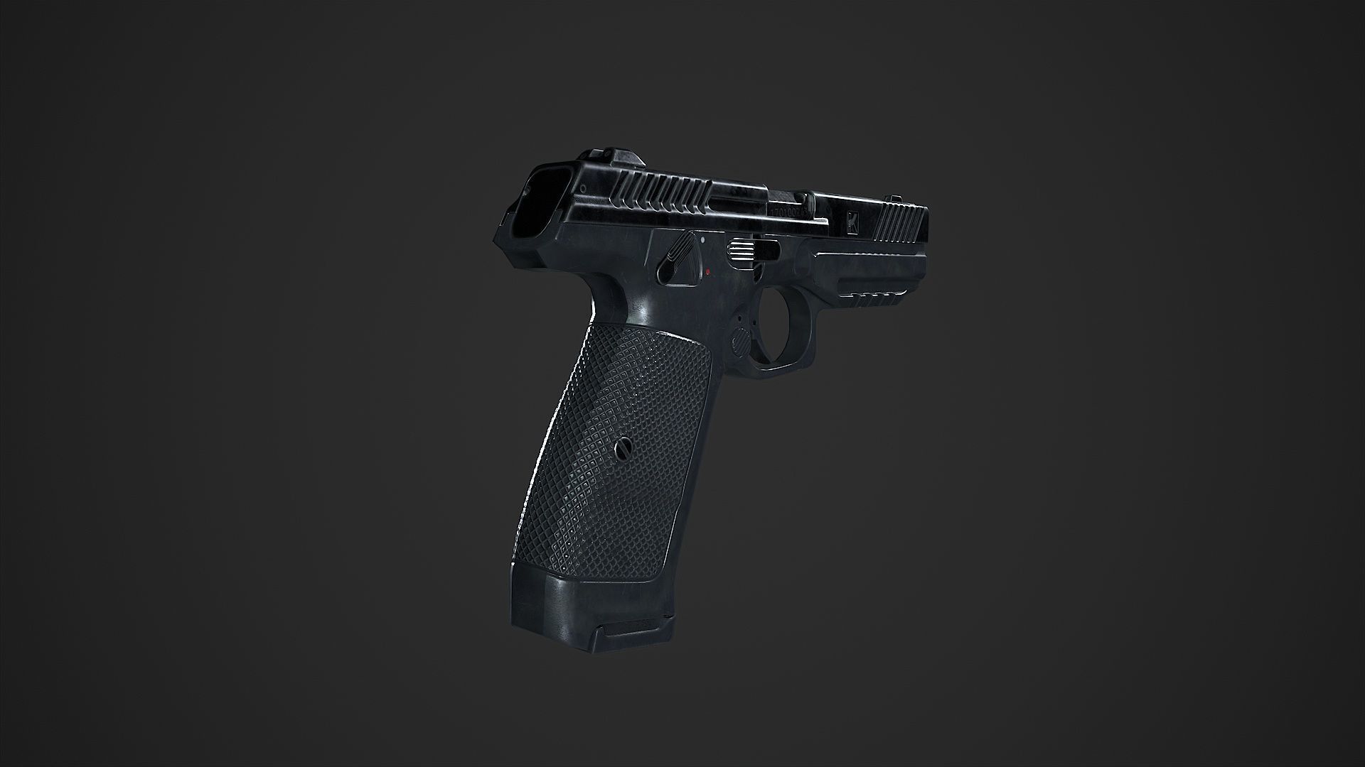 Lebedev pistol  PL-14  Low-poly 3D model_21
