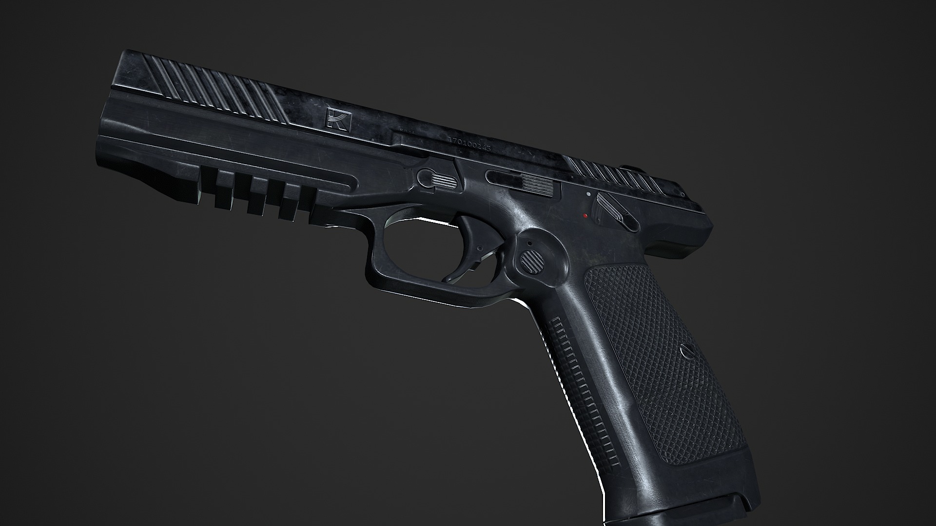 Lebedev pistol  PL-14  Low-poly 3D model_5