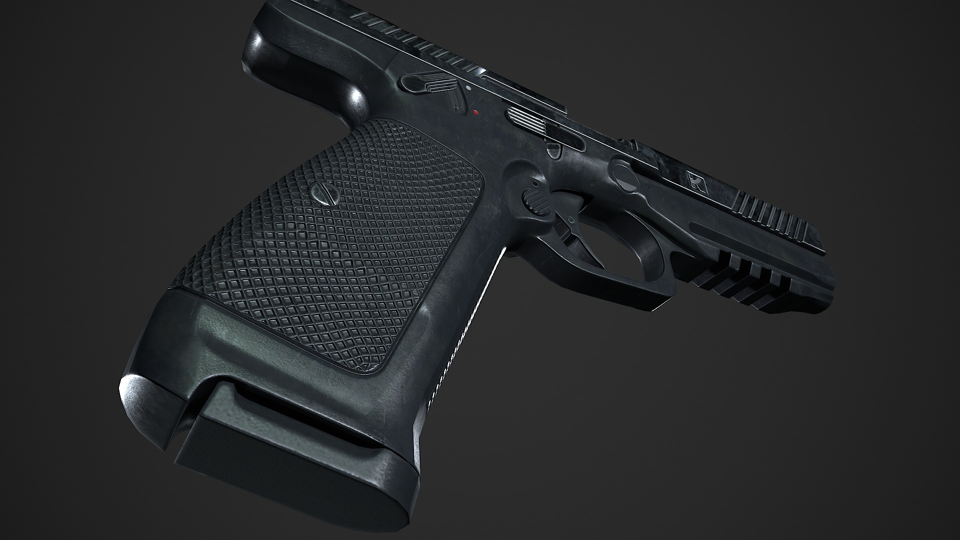Lebedev pistol  PL-14  Low-poly 3D model_10