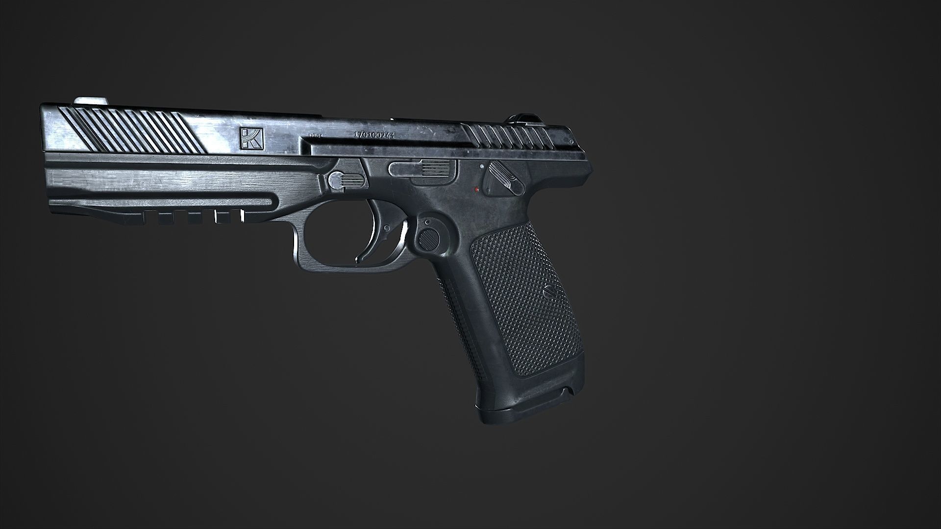 Lebedev pistol  PL-14  Low-poly 3D model_31