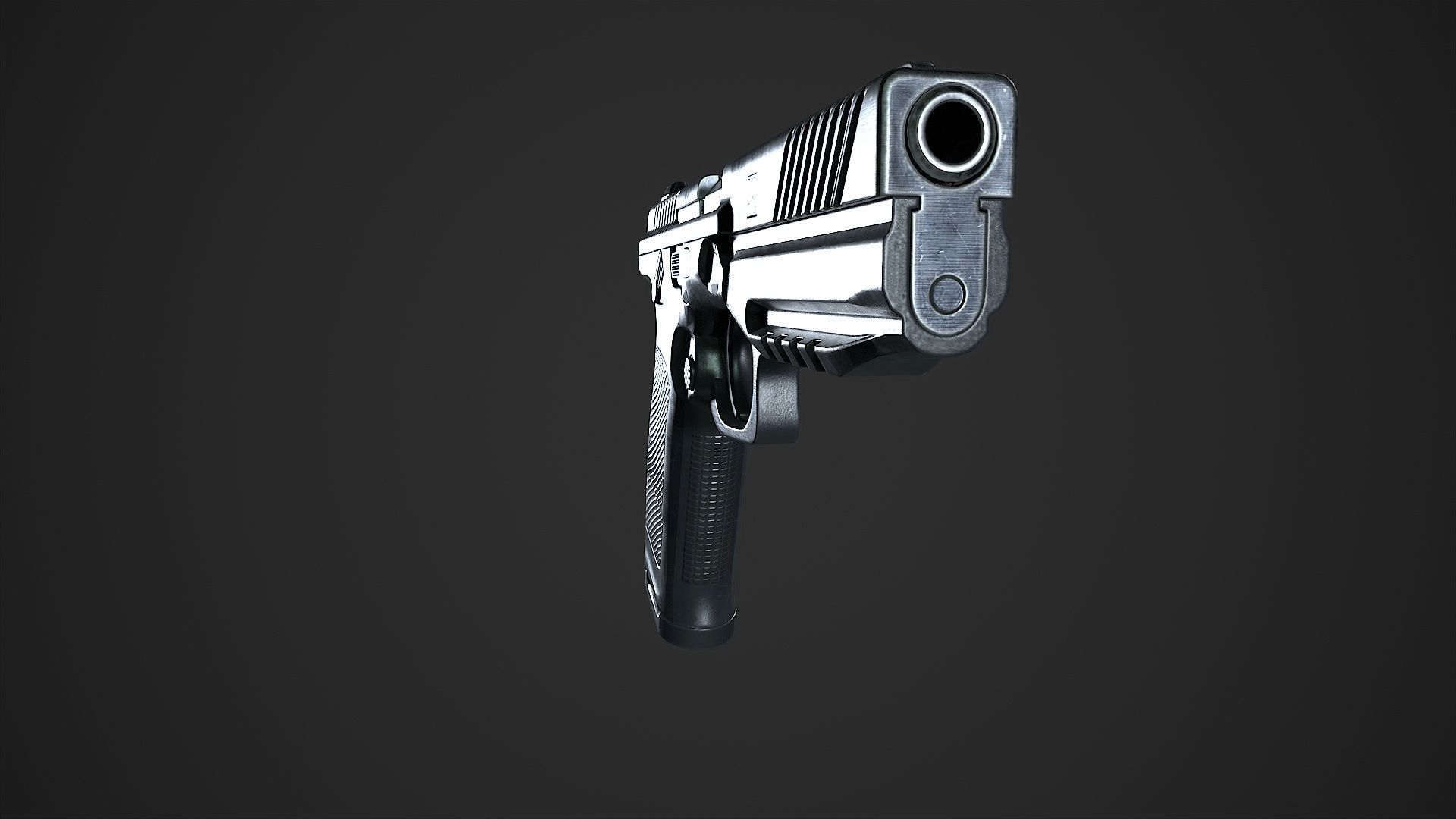 Lebedev pistol  PL-14  Low-poly 3D model_27