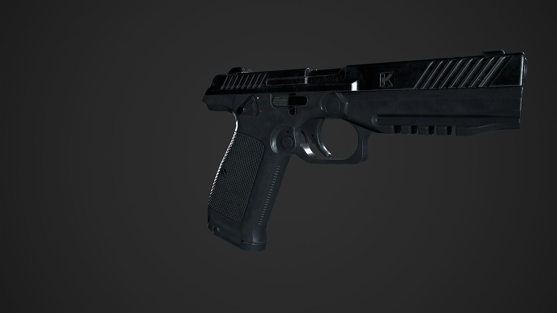 Lebedev pistol  PL-14  Low-poly 3D model_22