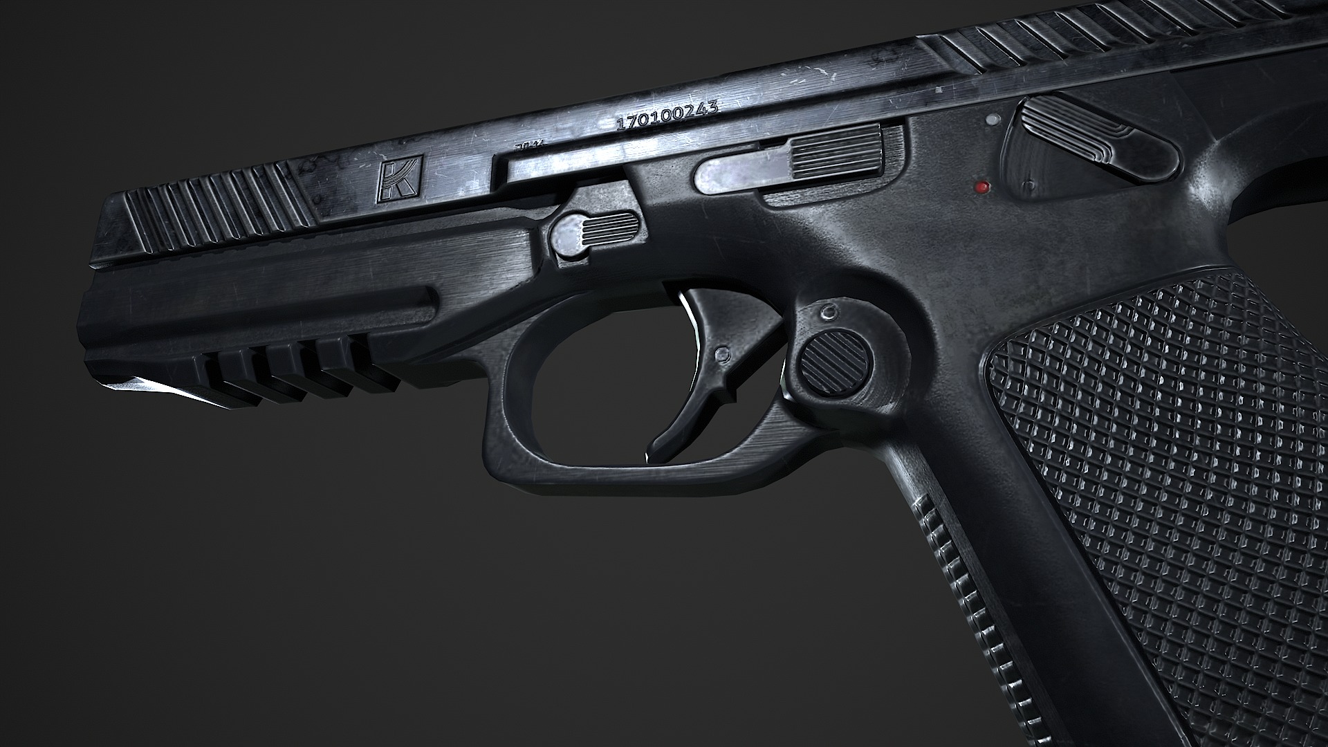 Lebedev pistol  PL-14  Low-poly 3D model_19