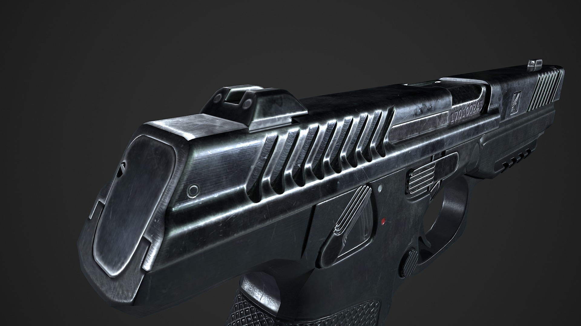 Lebedev pistol  PL-14  Low-poly 3D model_17