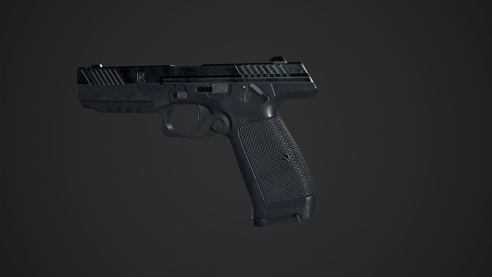 Lebedev pistol  PL-14  Low-poly 3D model_29