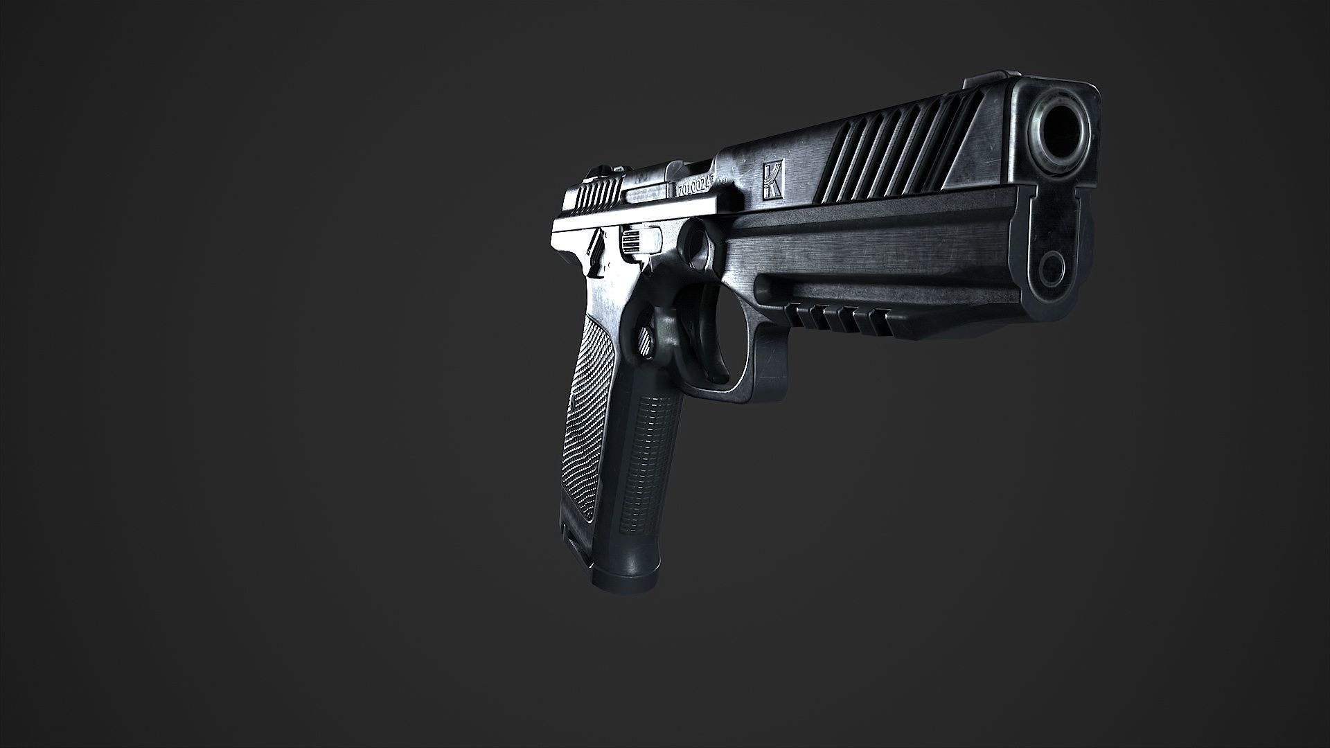 Lebedev pistol  PL-14  Low-poly 3D model_25