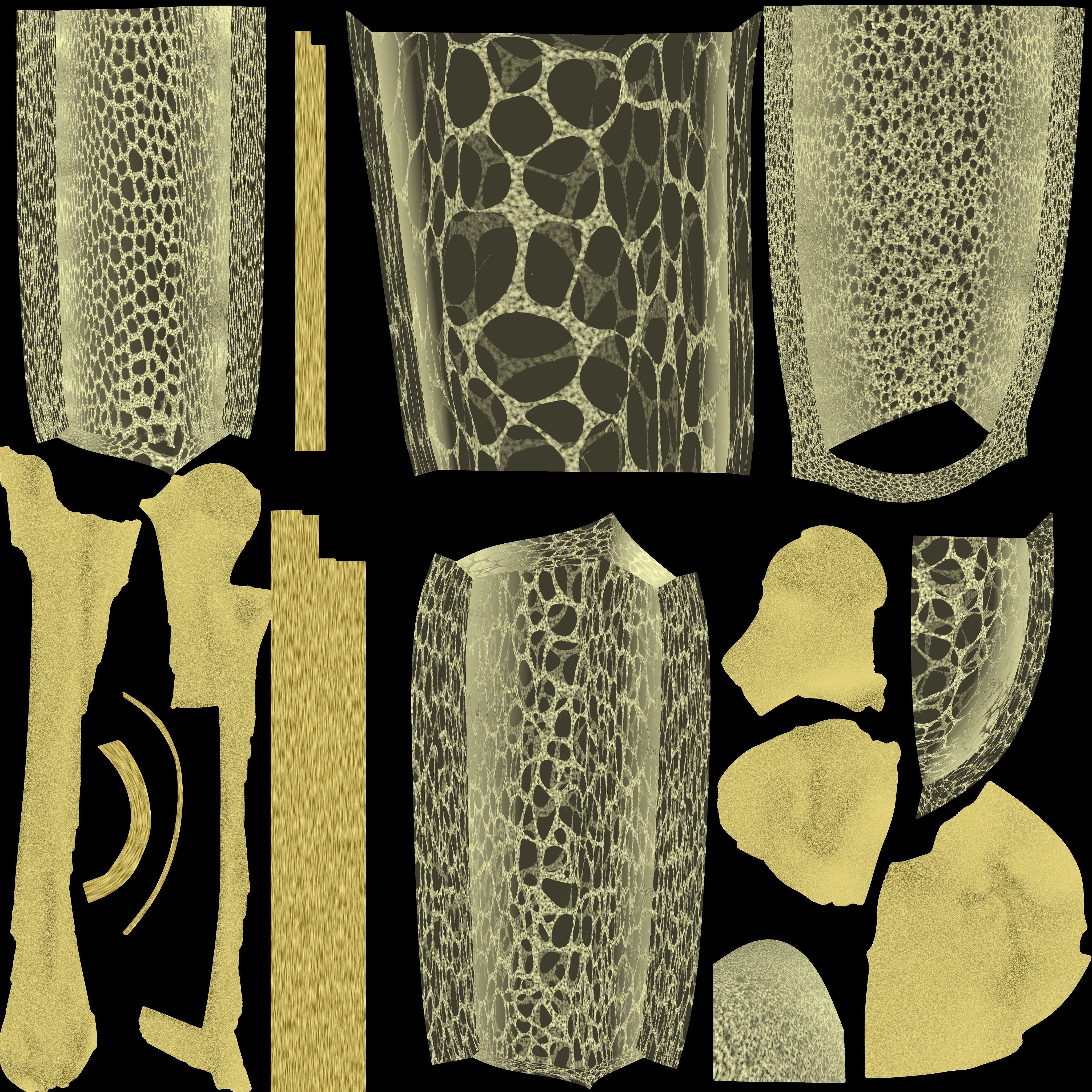 Osteoporosis and its stages Low-poly 3D model_34
