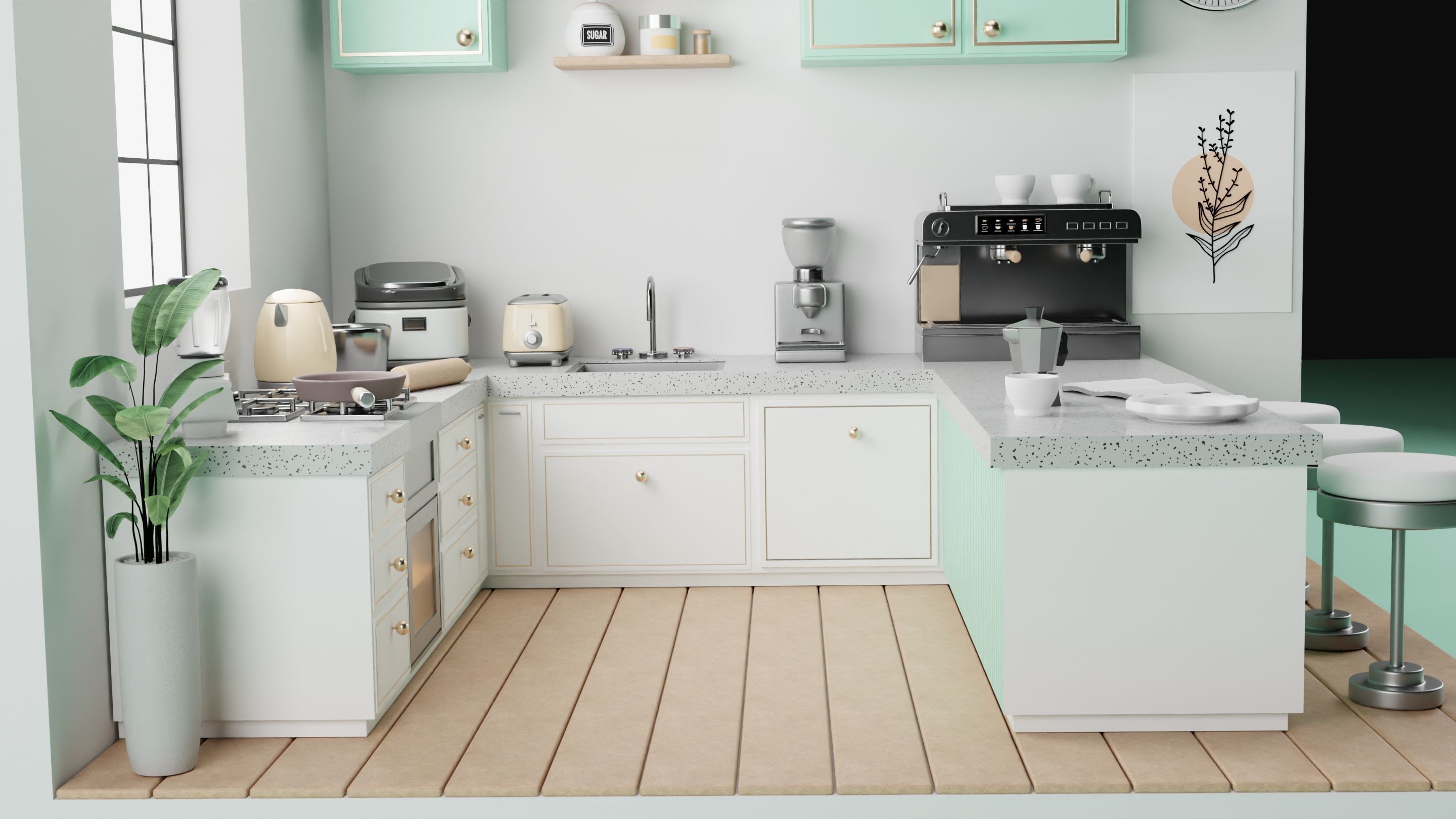 Kitchen isometric 3D model_4