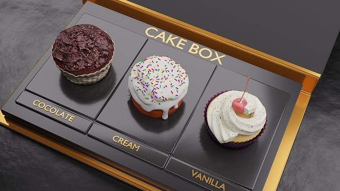 Decorated Chocolate Cup Cake Low-poly 3D model 7