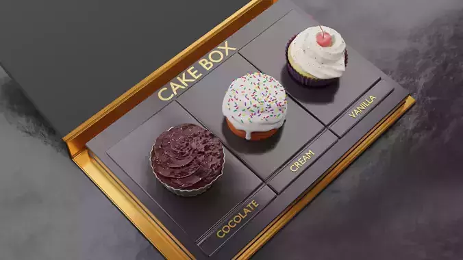 Decorated Chocolate Cup Cake Low-poly 3D model