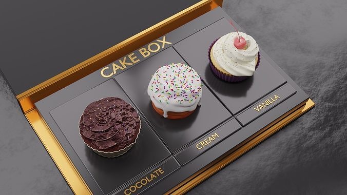 Decorated Chocolate Cup Cake Low-poly 3D model 4
