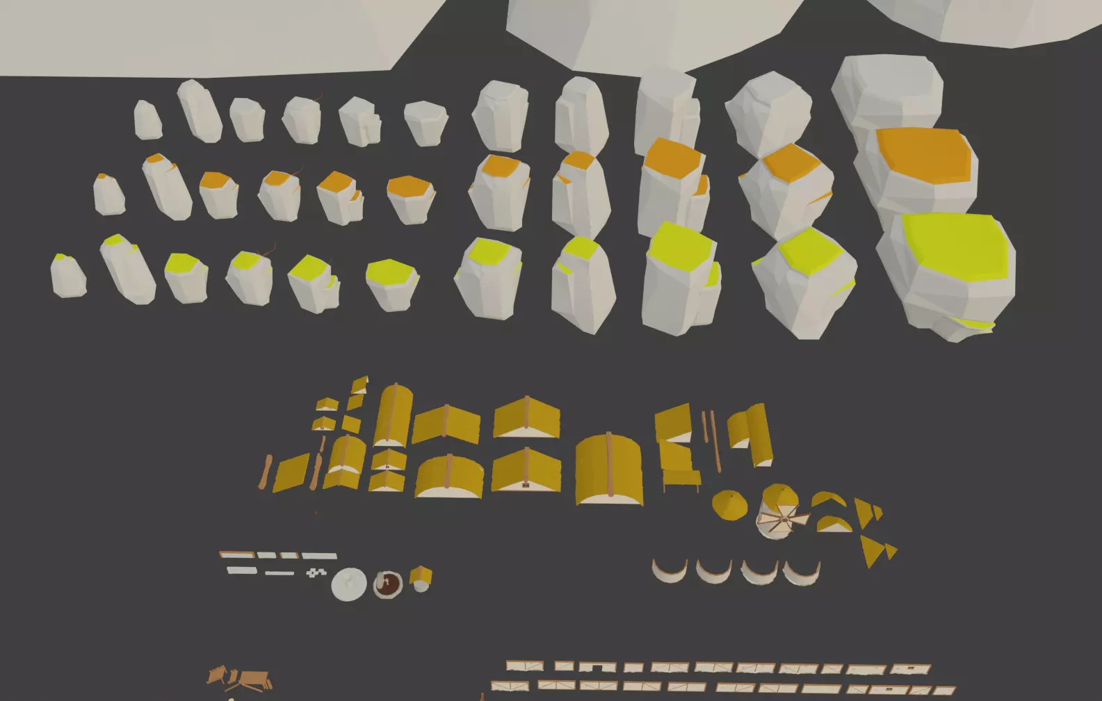 Lowpoly Vilalge Town - Modular Game Starter Kit Free low-poly 3D model
