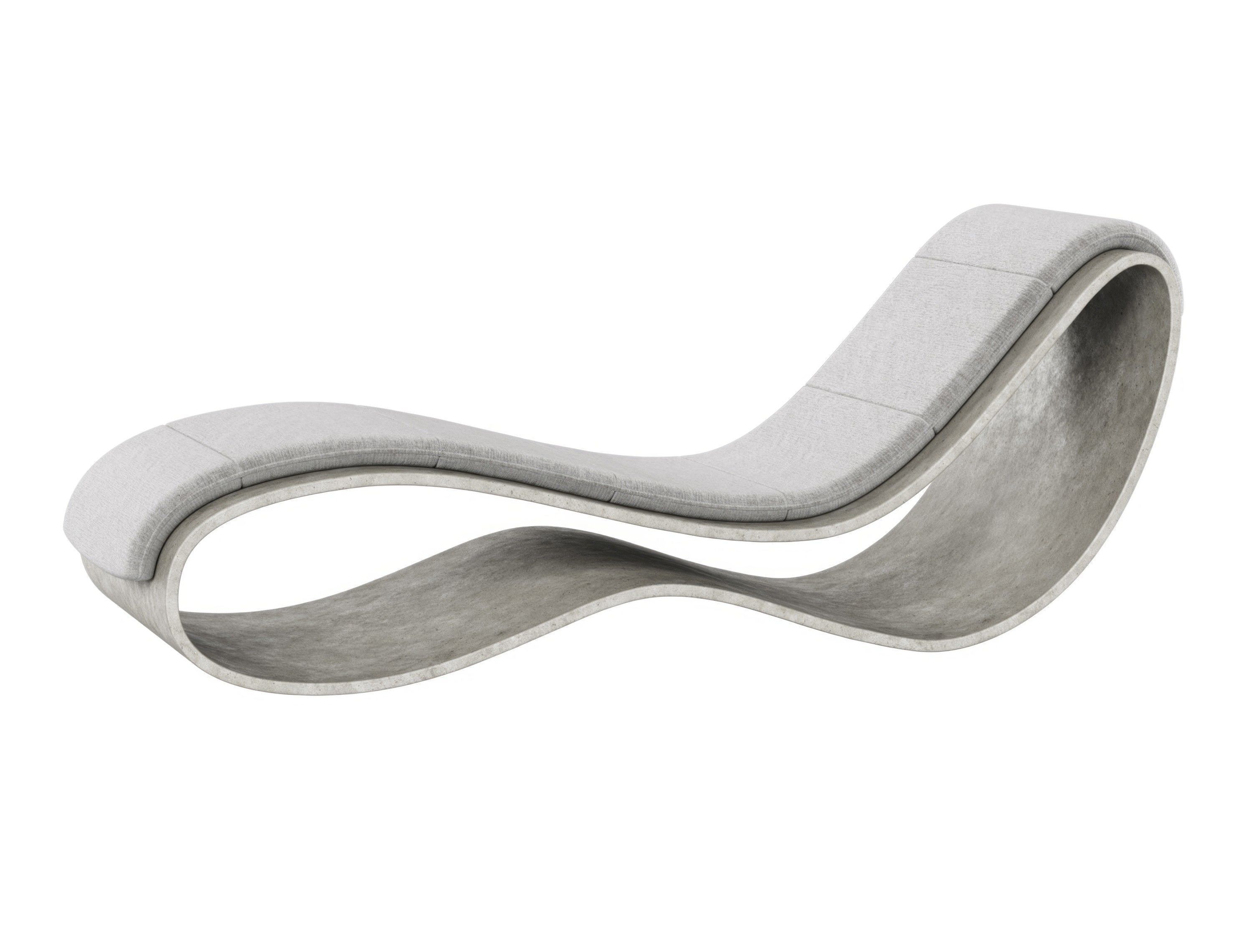 Agua Concrete Chaise Lounge 3D model_4