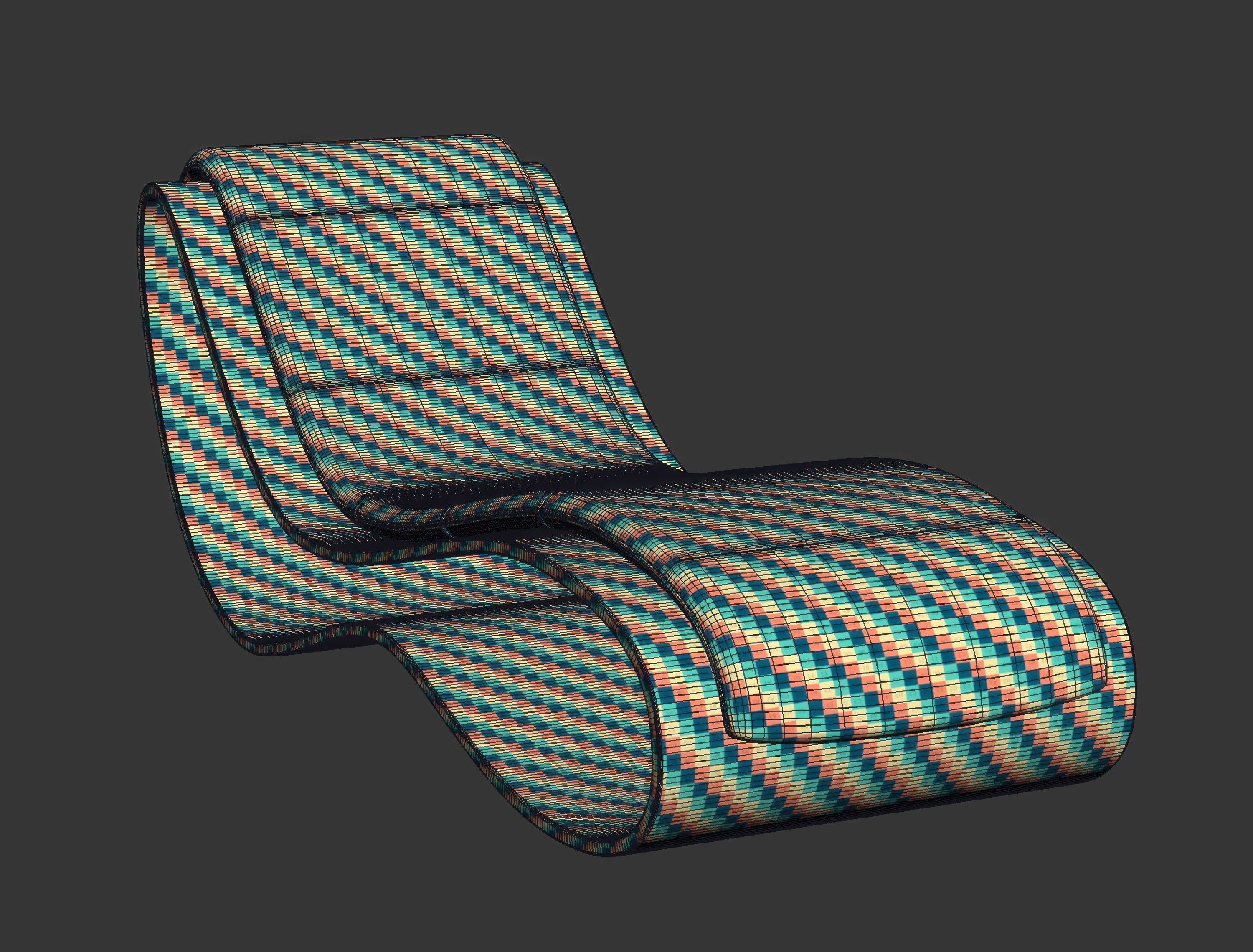 Agua Concrete Chaise Lounge 3D model_9