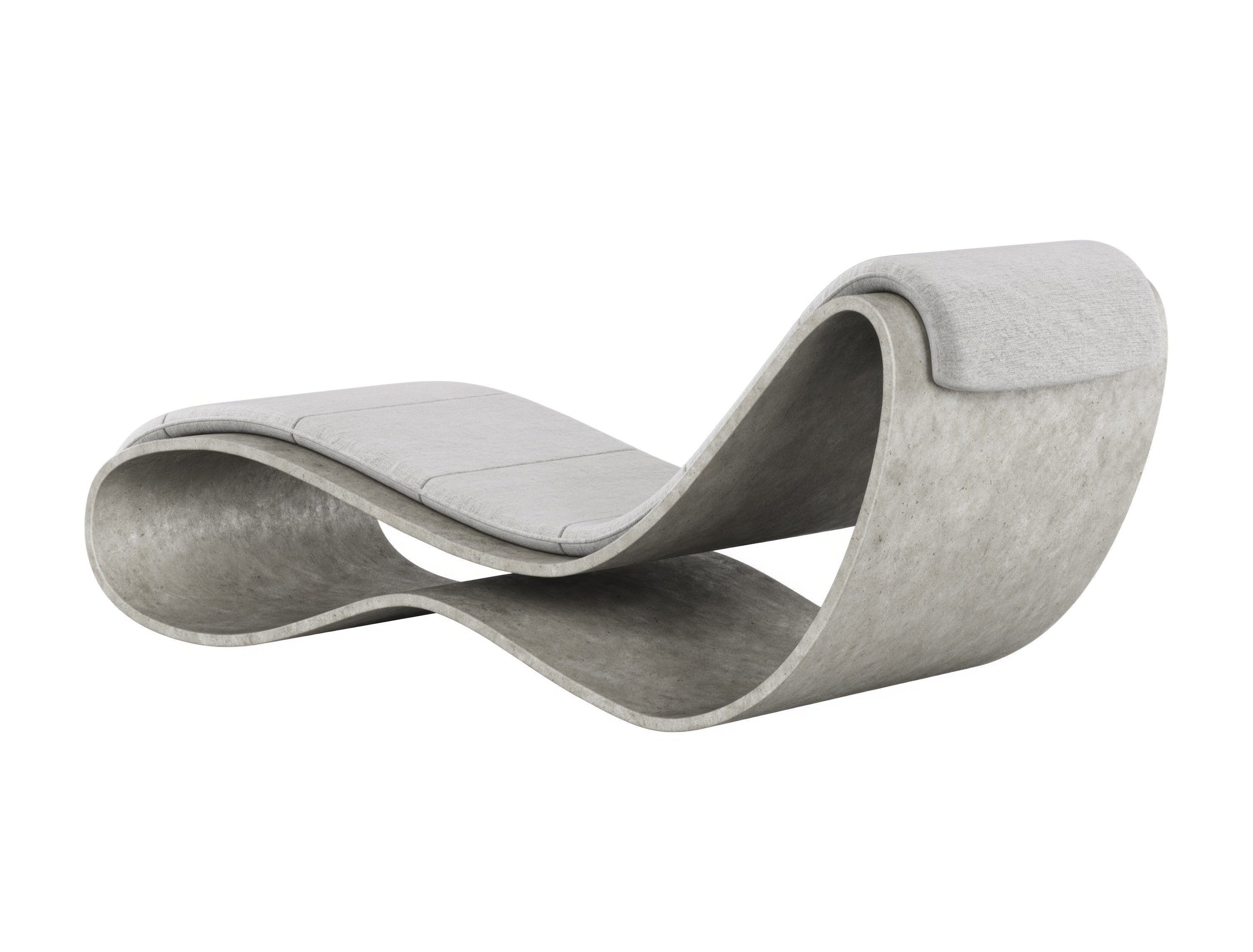 Agua Concrete Chaise Lounge 3D model_5