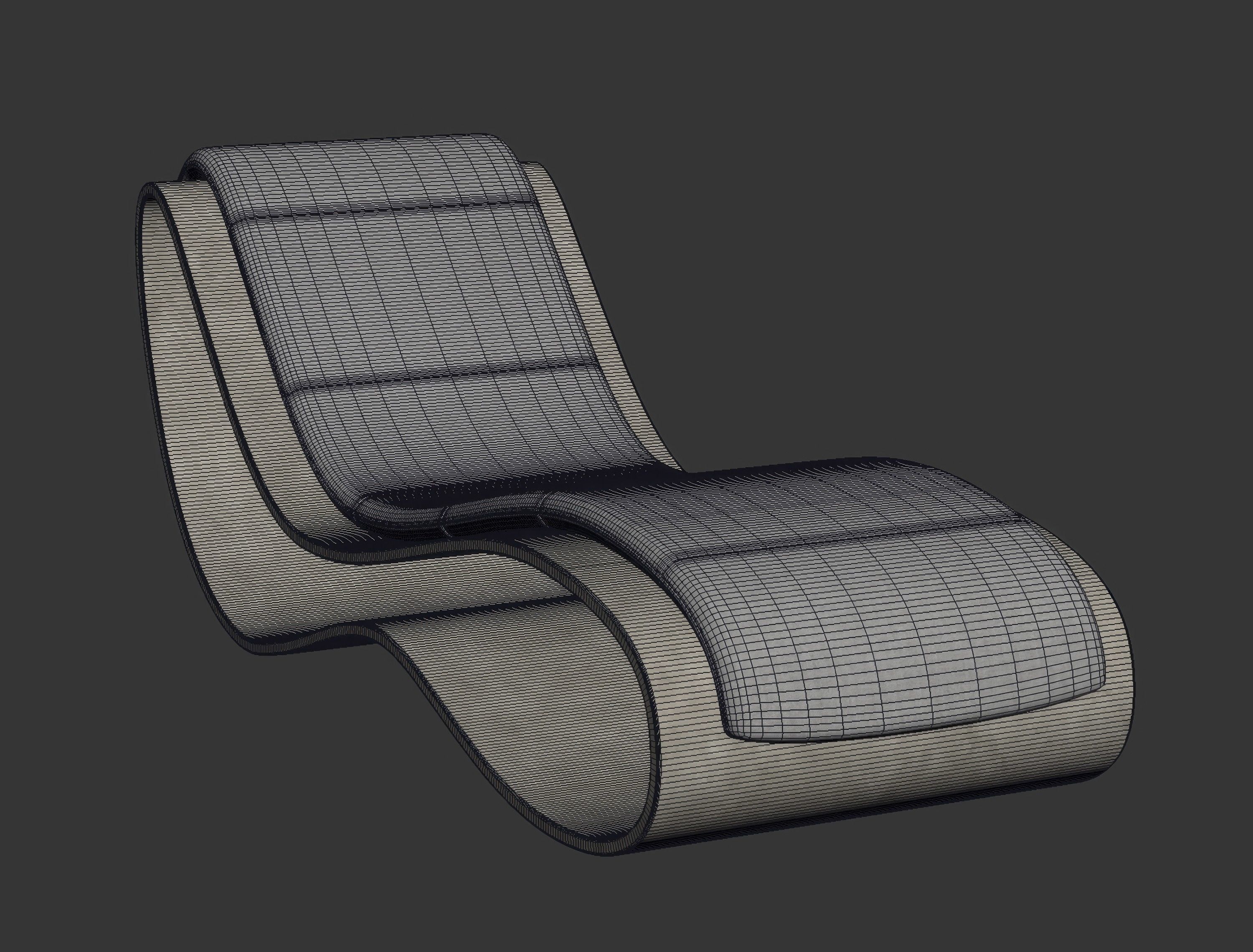 Agua Concrete Chaise Lounge 3D model_10