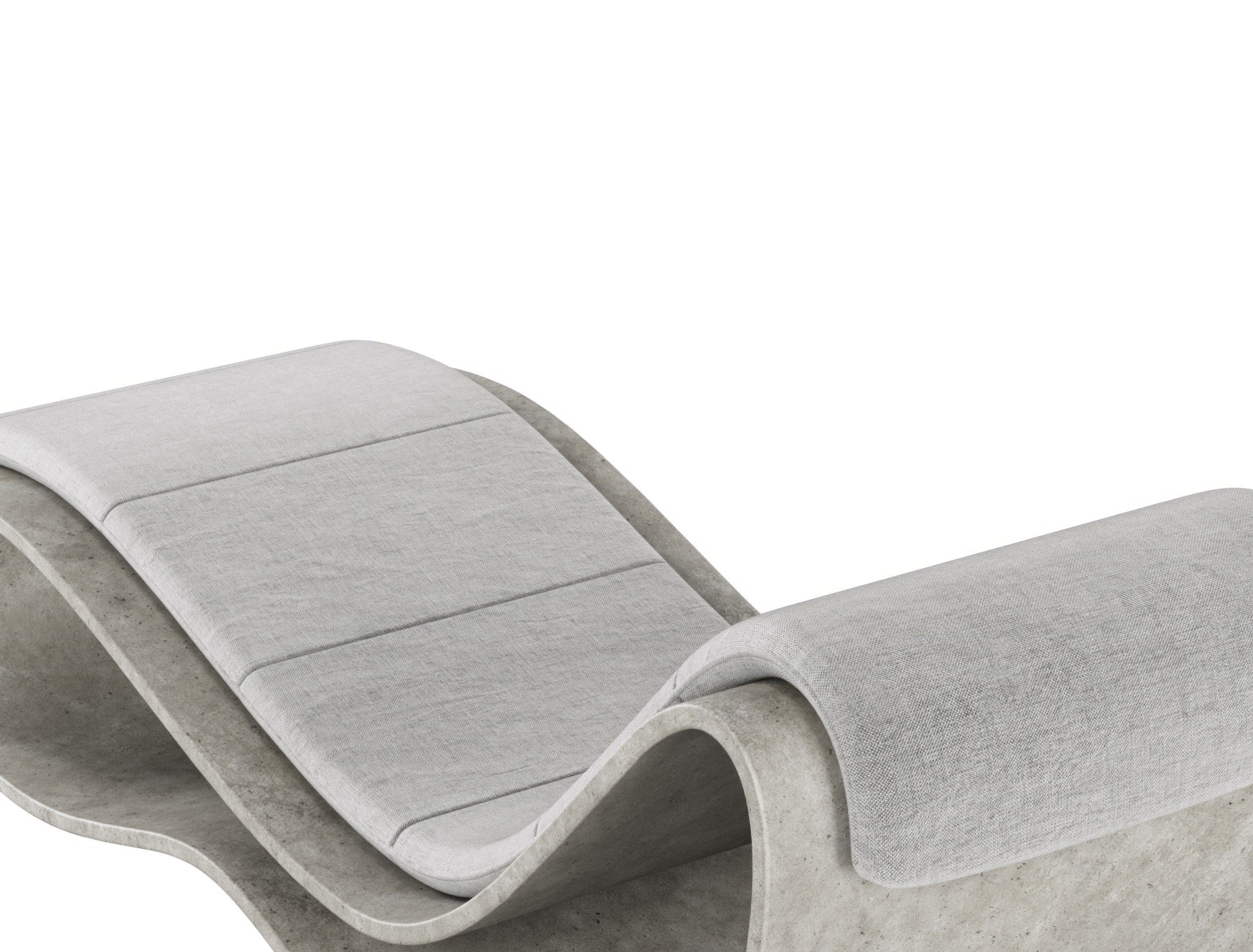 Agua Concrete Chaise Lounge 3D model_1