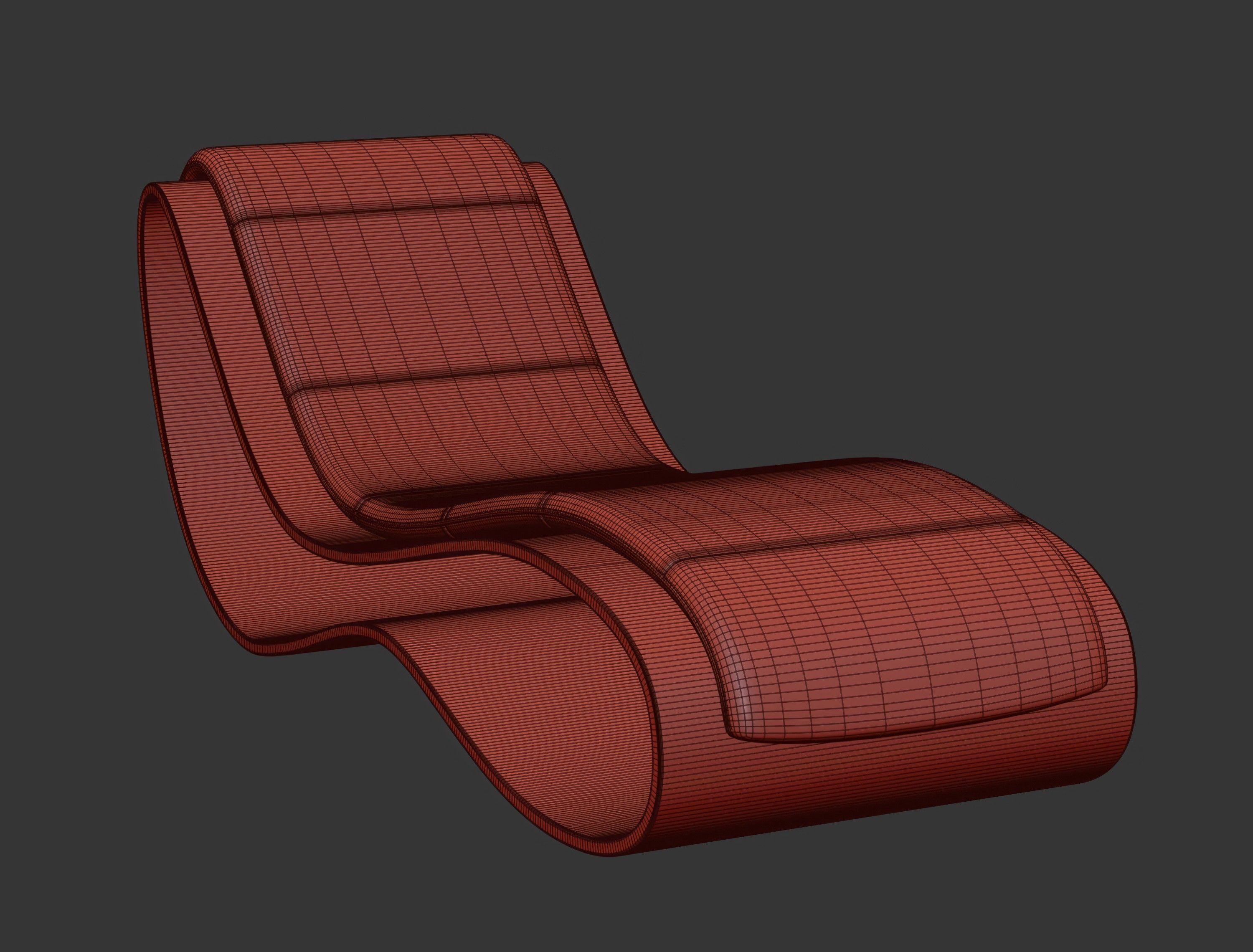 Agua Concrete Chaise Lounge 3D model_7