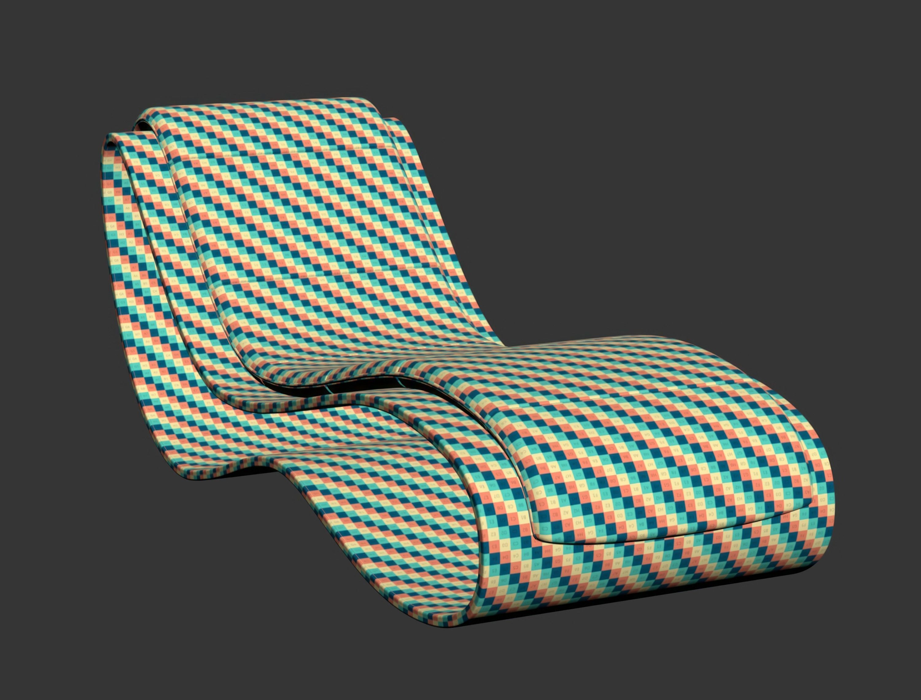 Agua Concrete Chaise Lounge 3D model_8