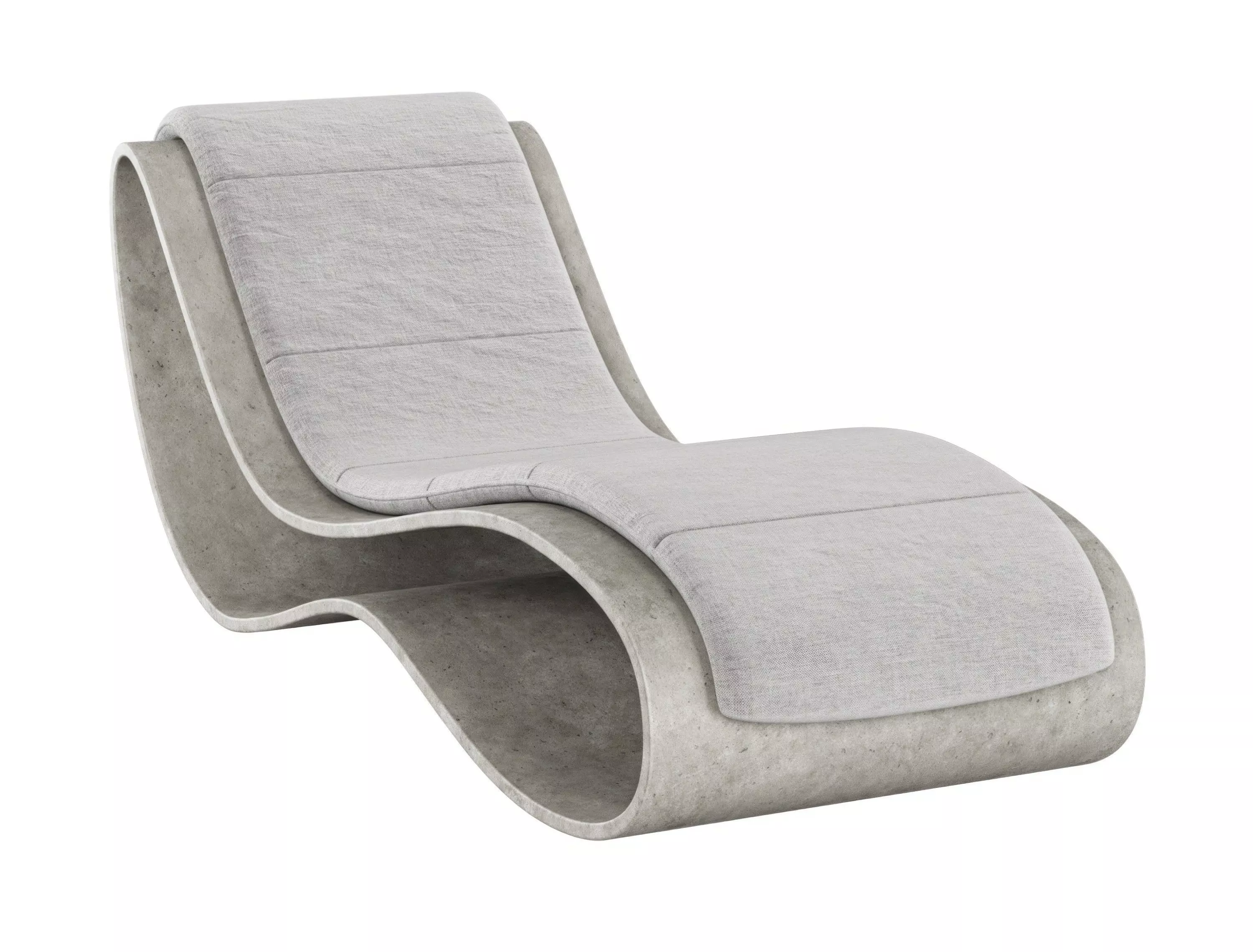 Agua Concrete Chaise Lounge 3D model_0
