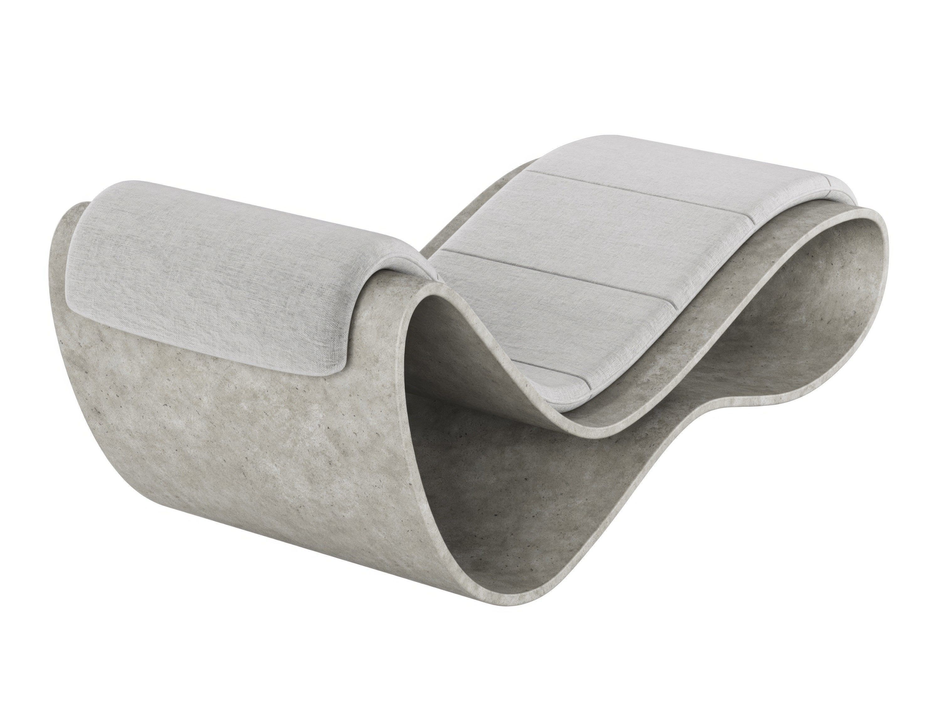 Agua Concrete Chaise Lounge 3D model_3