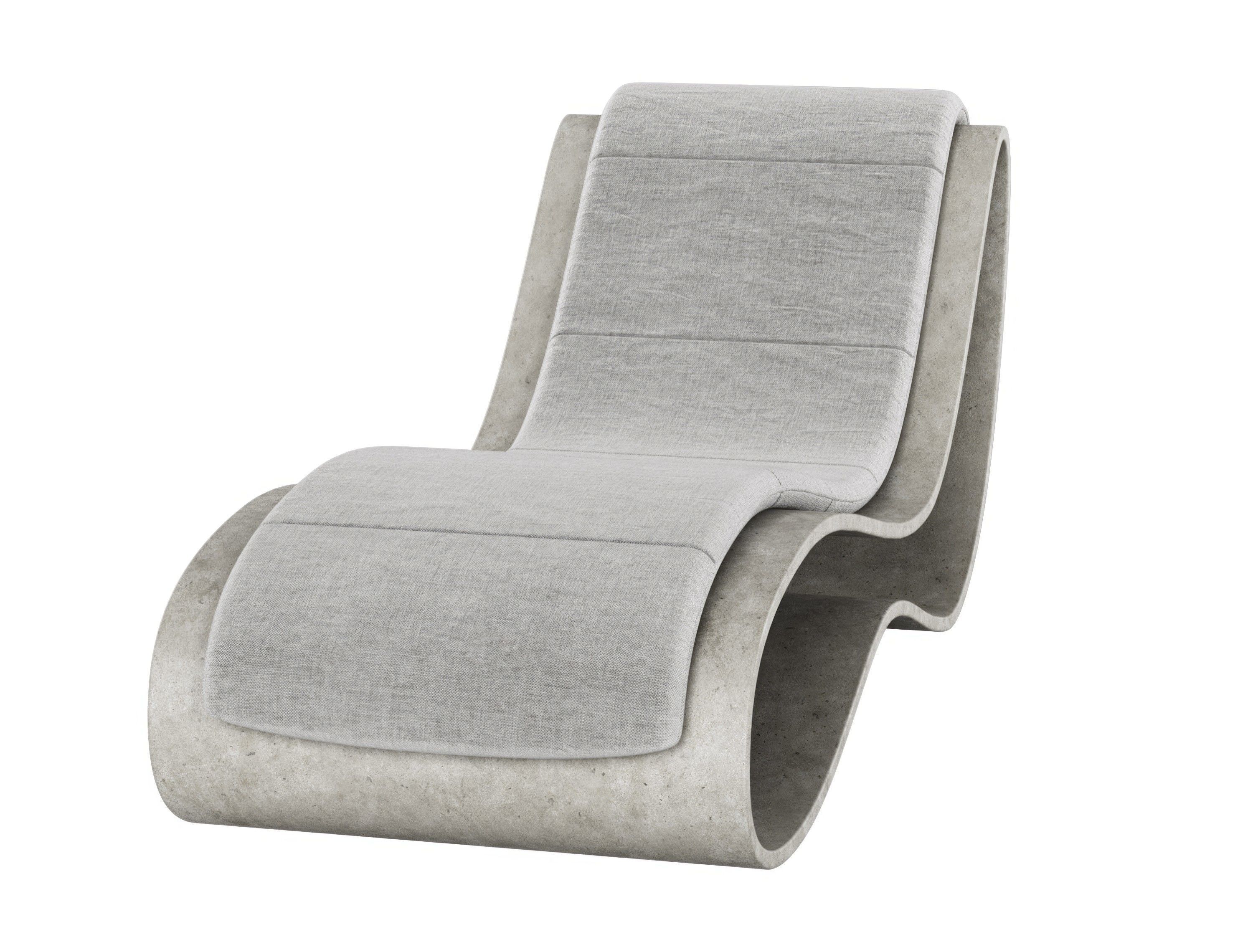 Agua Concrete Chaise Lounge 3D model_2