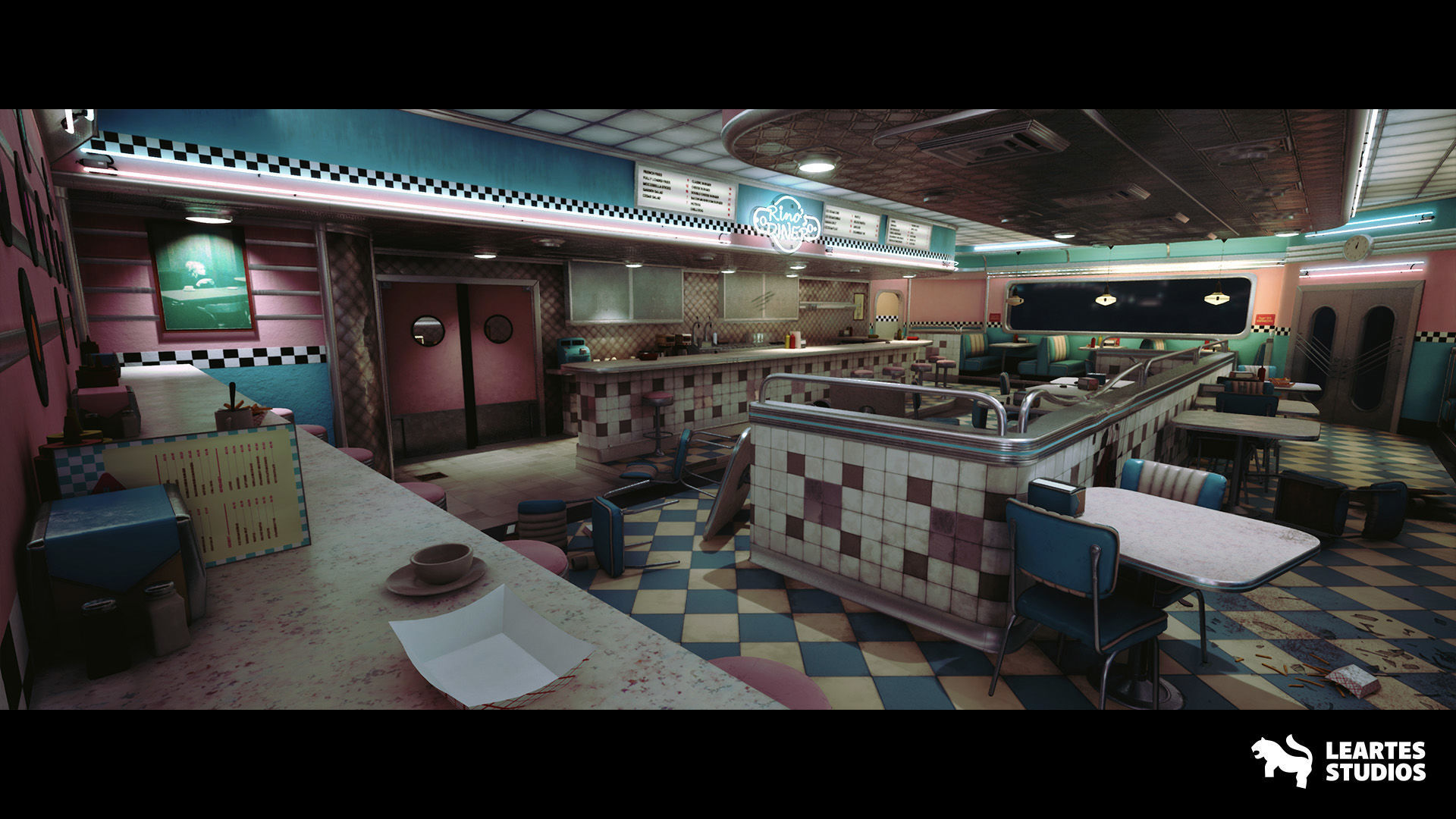 Restaurant Cafe Mega Bundle Low-poly 3D model_7