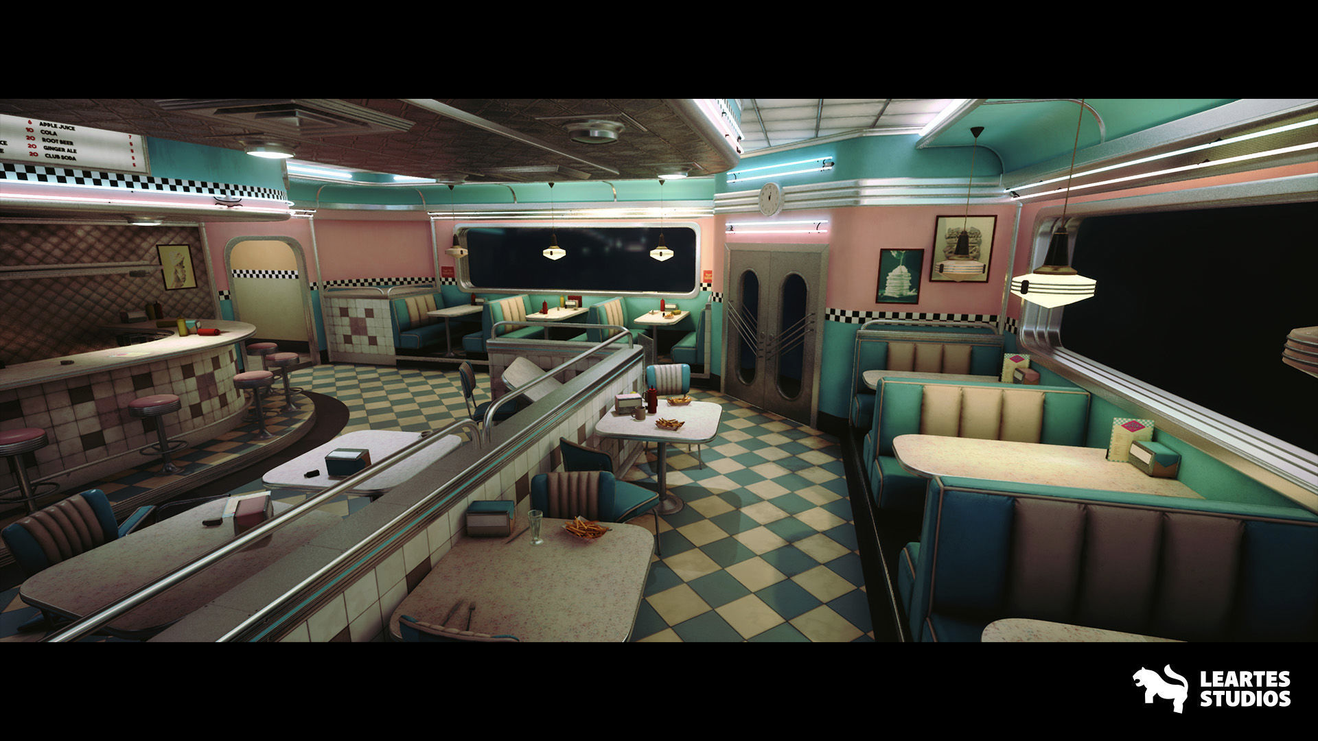 Restaurant Cafe Mega Bundle Low-poly 3D model_8