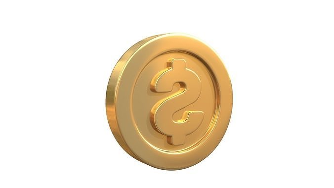 Dollar coin 3D model