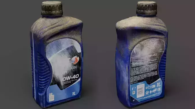 abandoned garage dusty oil bottle photogrammetry