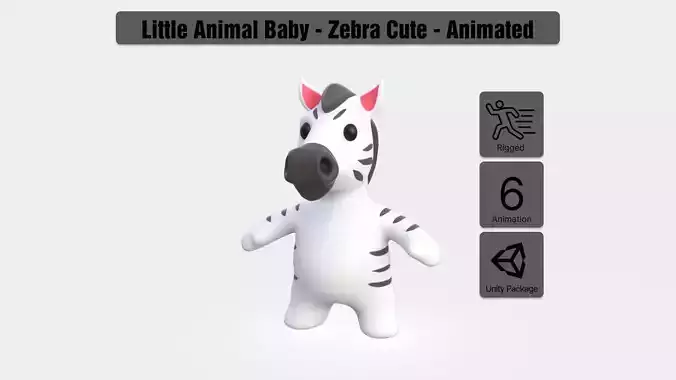 Little animal baby - Zebra cute - Animated 