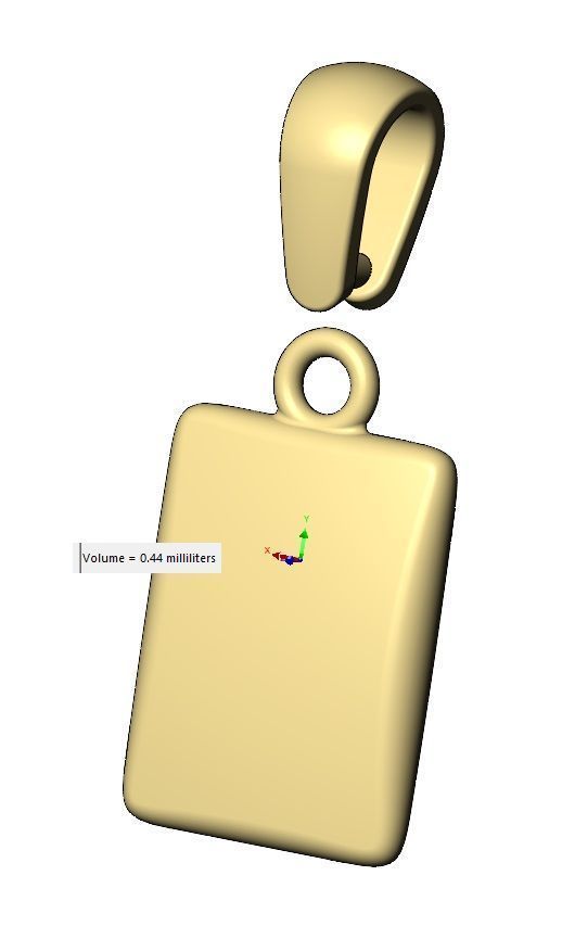 Rectangular 14x11mm cushion pendant charm with bail 3D print model_12