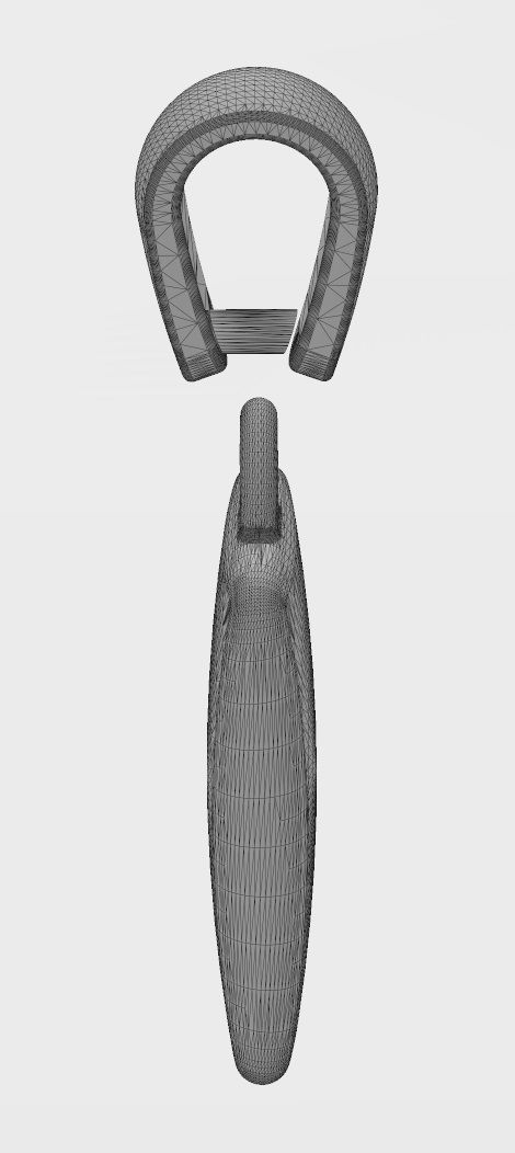 Rectangular 14x11mm cushion pendant charm with bail 3D print model_14