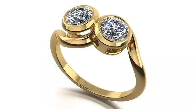 AG 100 RING DOUBLE DIAMOND HEAD 