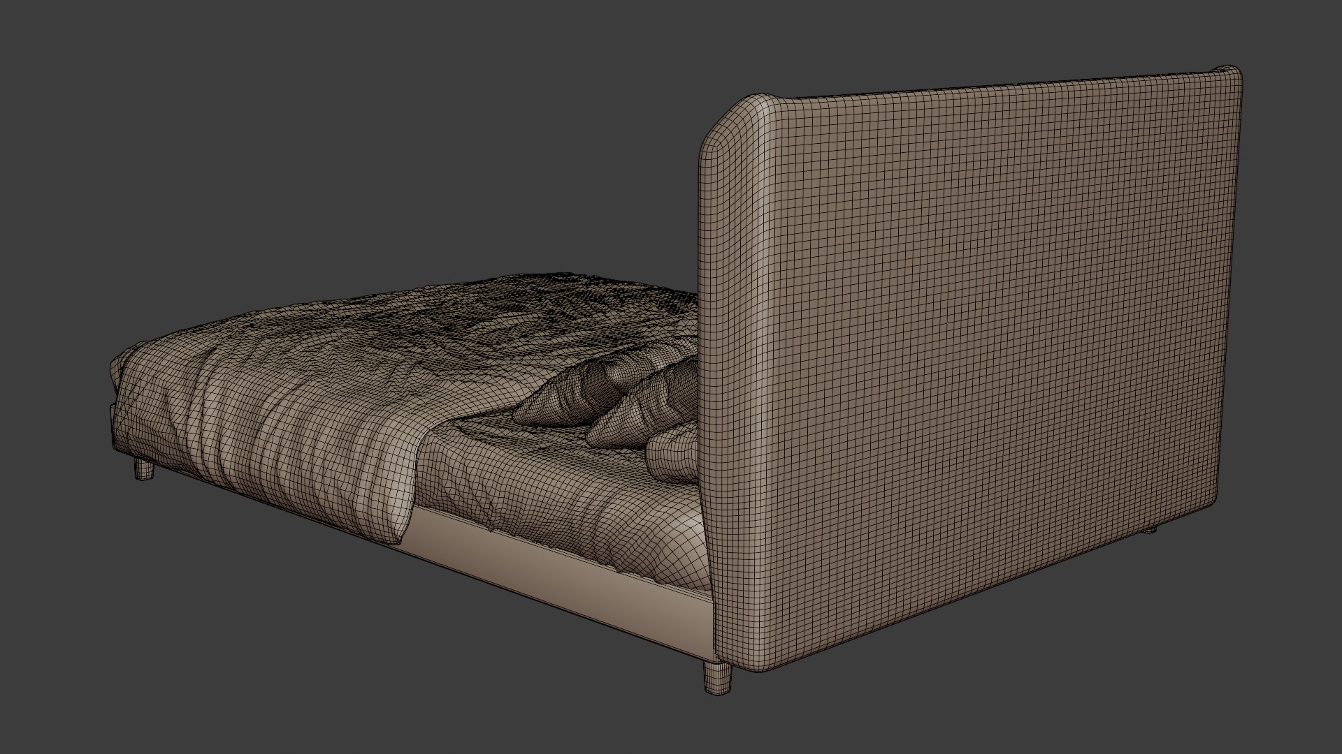 Bed with modern style and aesthetic design 3D model_7