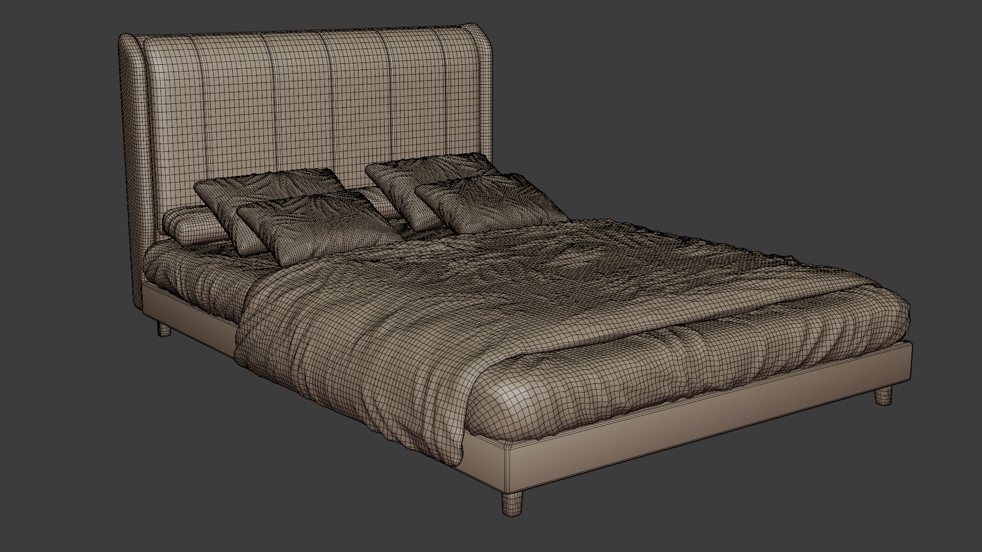 Bed with modern style and aesthetic design 3D model_6