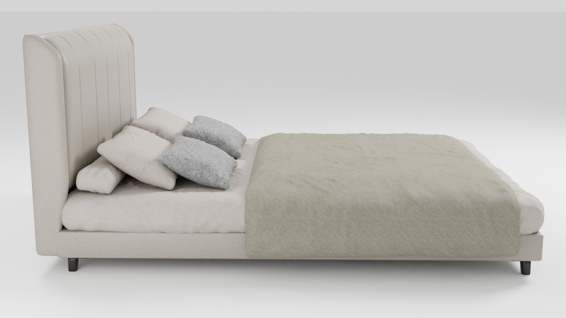 Bed with modern style and aesthetic design 3D model_1