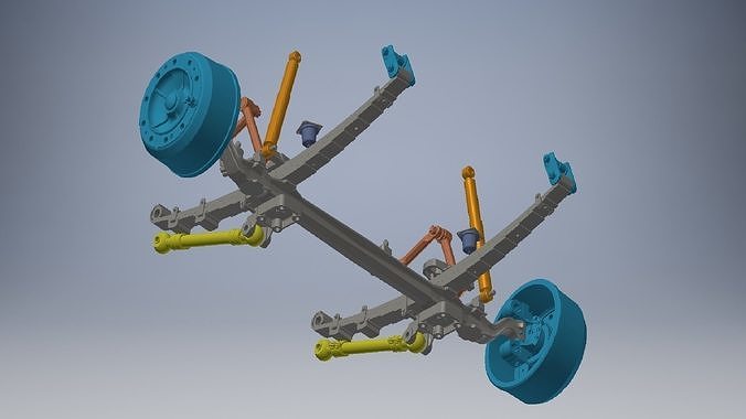 truck suspension system 3D model