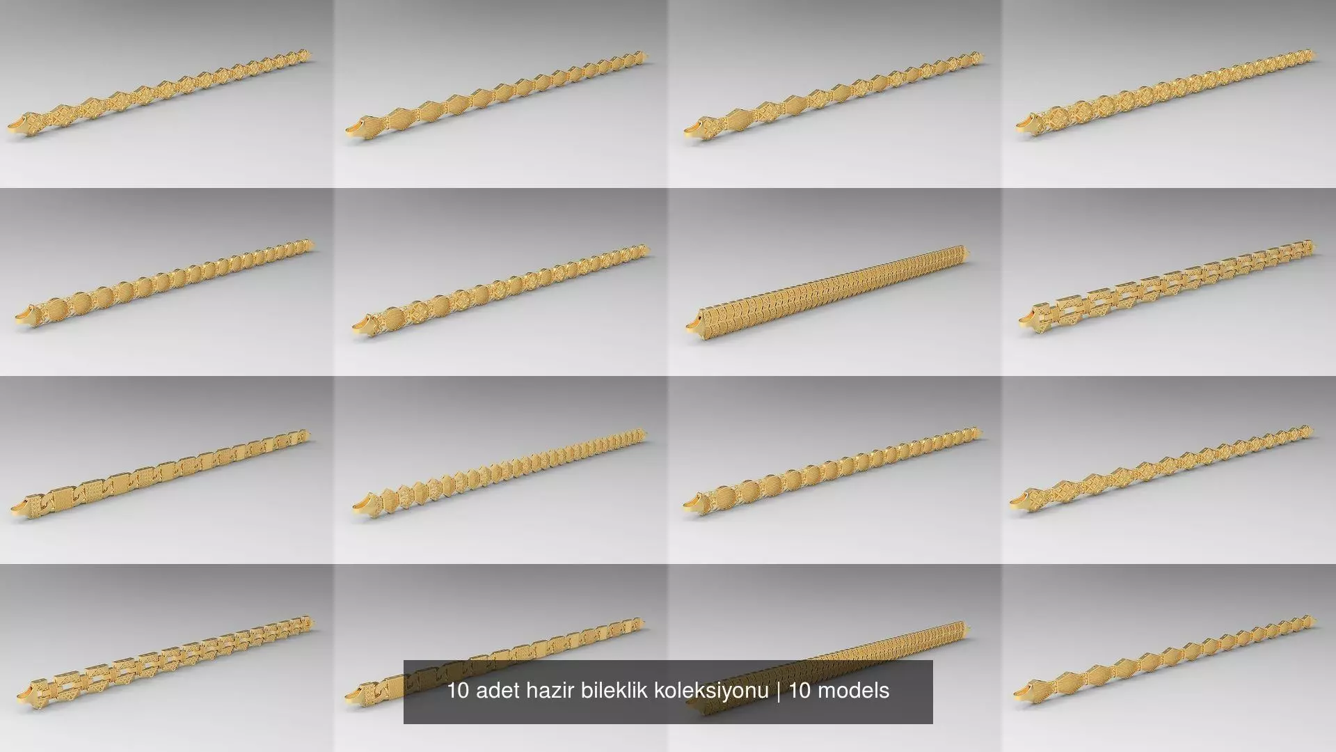 10 adet hazir bileklik koleksiyonu 3D Model Collection_0