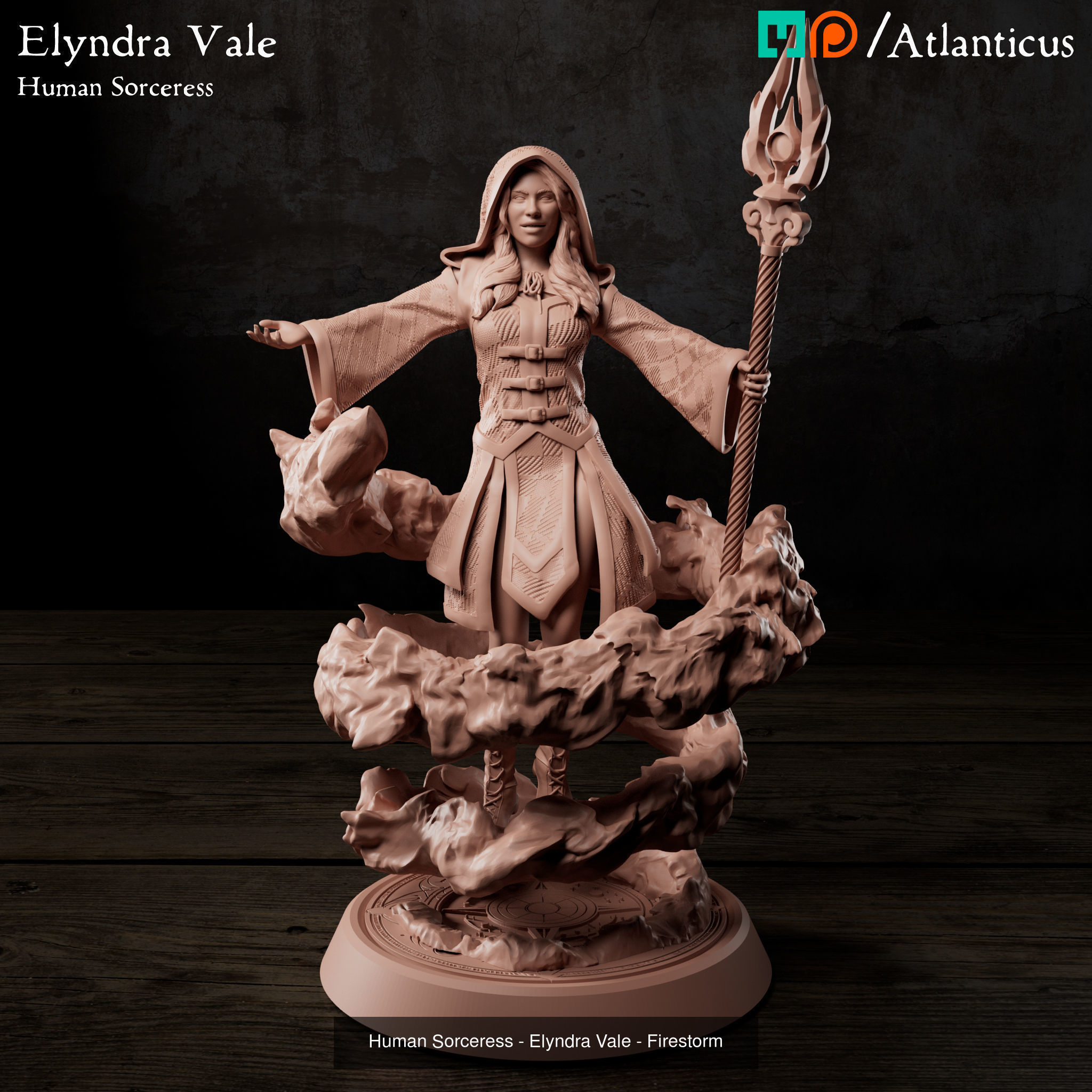 Female Human Sorceress - Elyndra Vale - BUNDLE 3D Model Collection_2