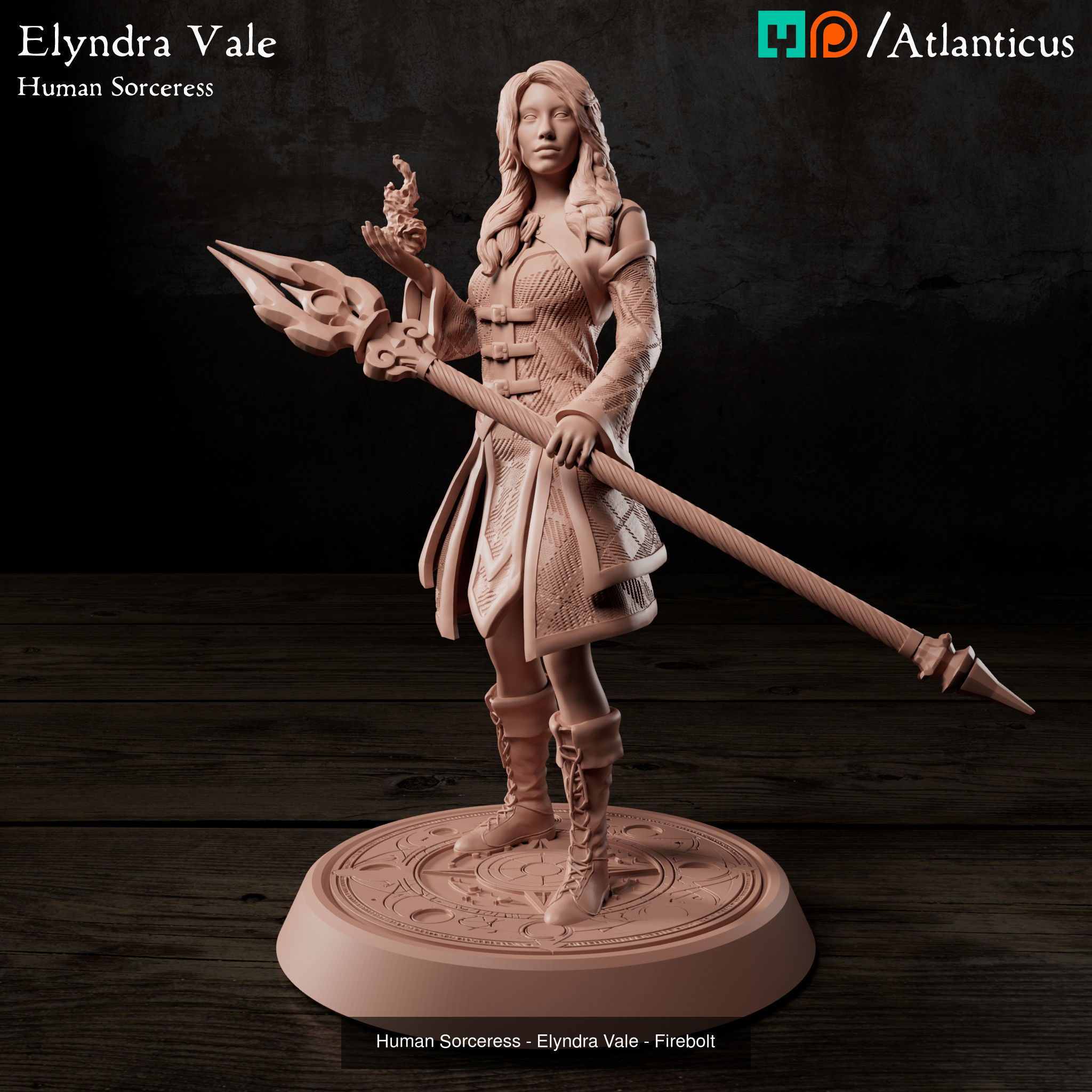 Female Human Sorceress - Elyndra Vale - BUNDLE 3D Model Collection_4