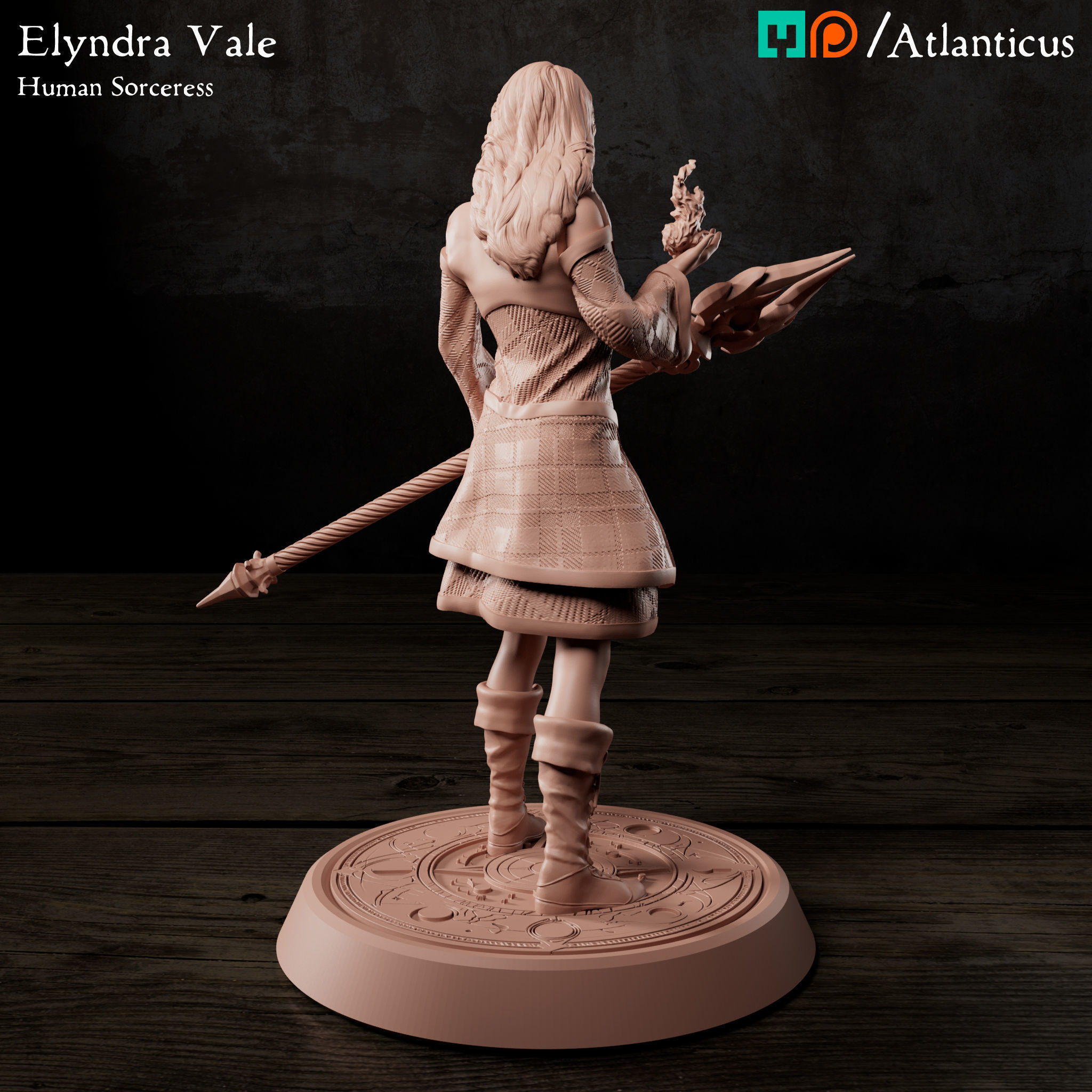 Female Human Sorceress - Elyndra Vale - BUNDLE 3D Model Collection_5