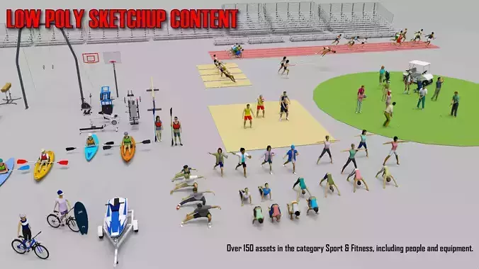 Low Poly Sport and Fitness 3D model