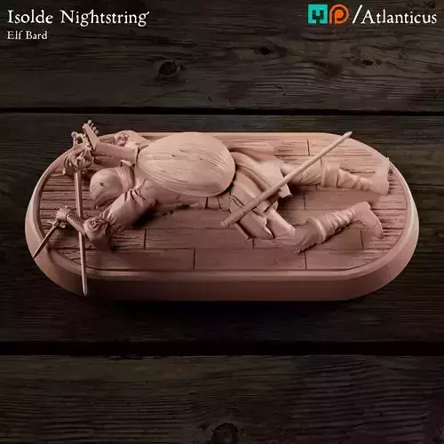 Female Elf Bard - Isolde Nightstring - Dead 3D print model
